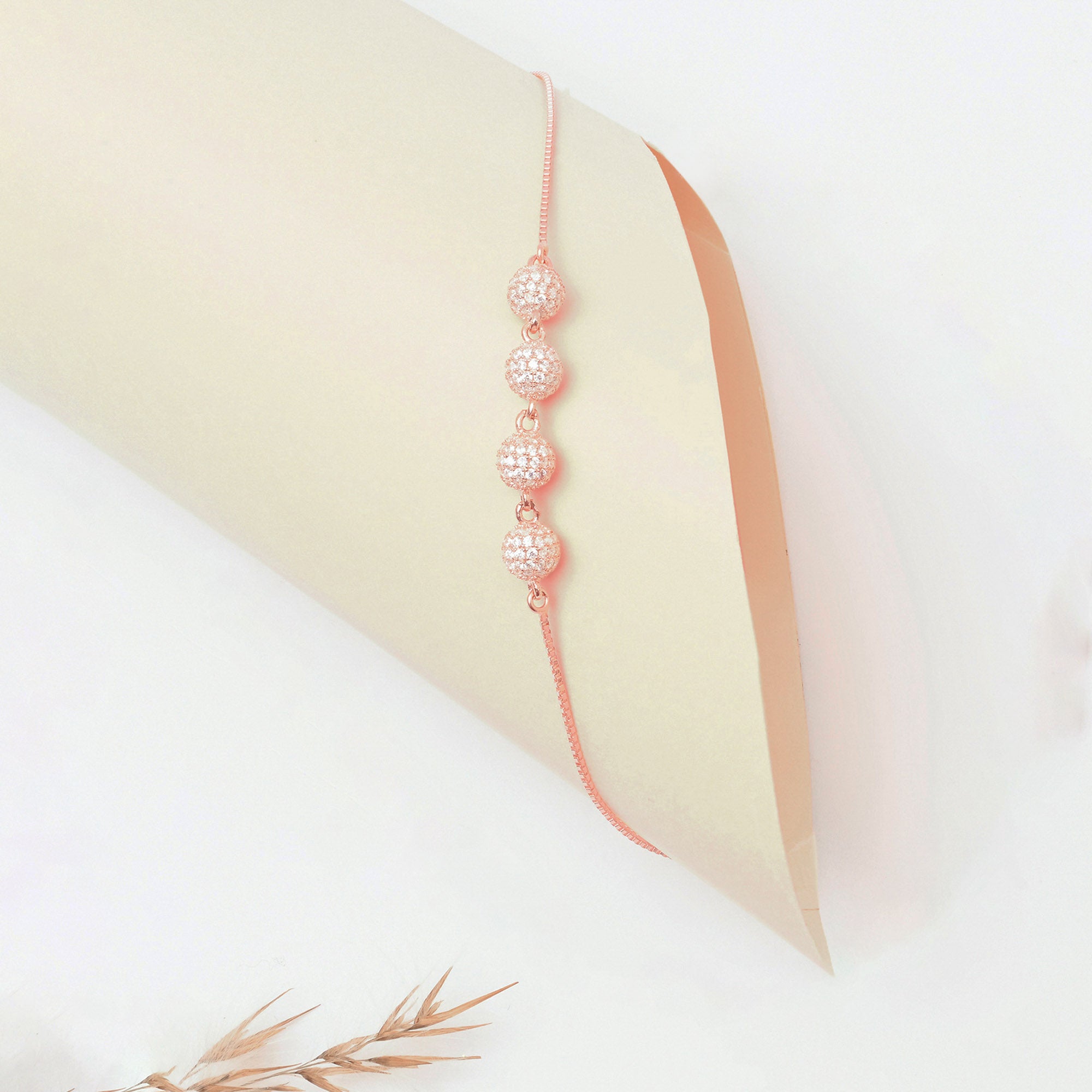 Glint Bead Silver Anklet