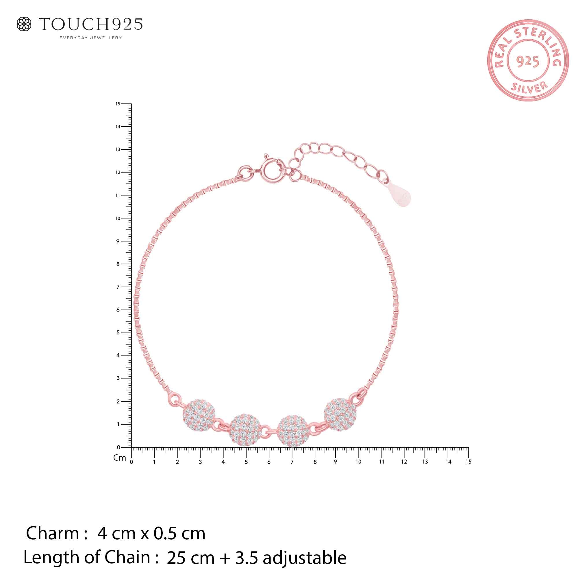 Glint Bead Silver Anklet