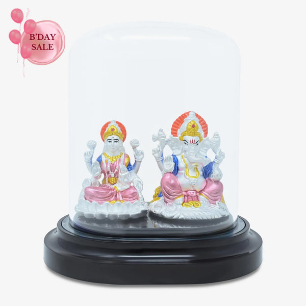 999 Silver Serene Laxmi Ganesh Idol - Touch925