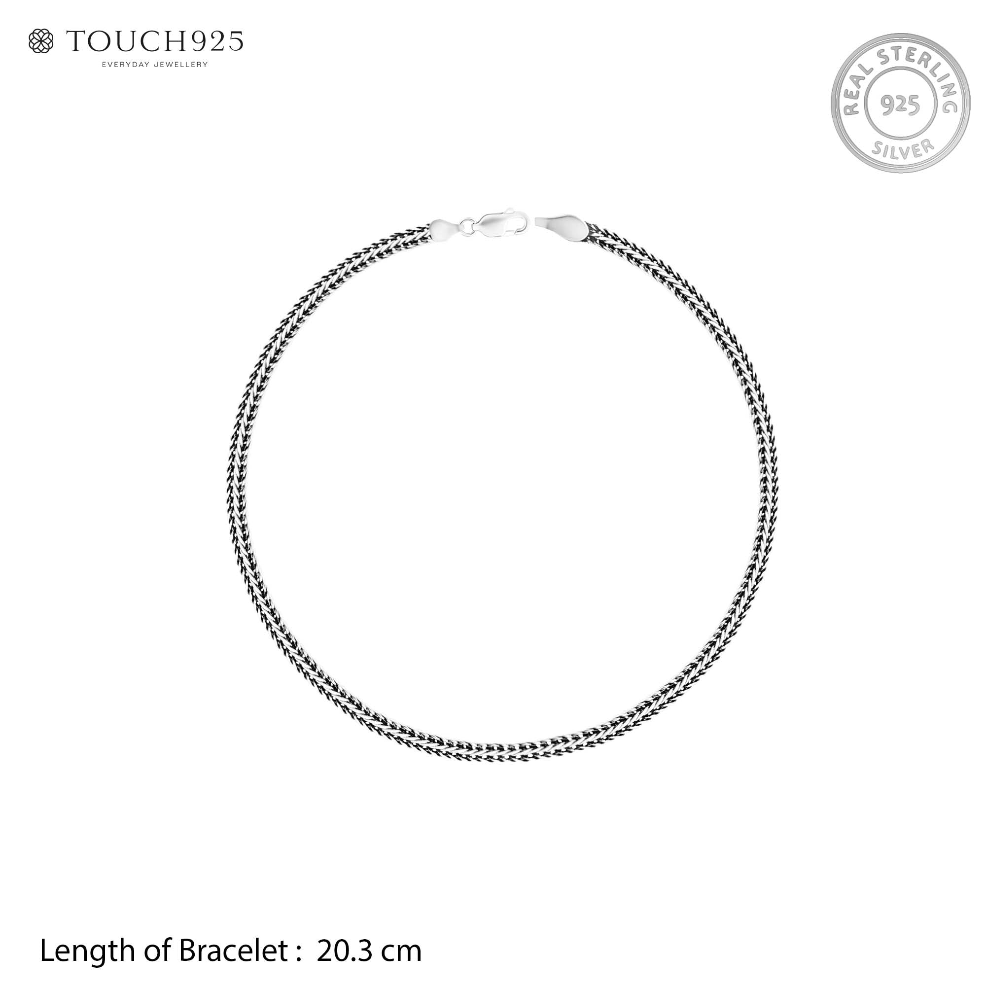 Braided Silver Chain Bracelet