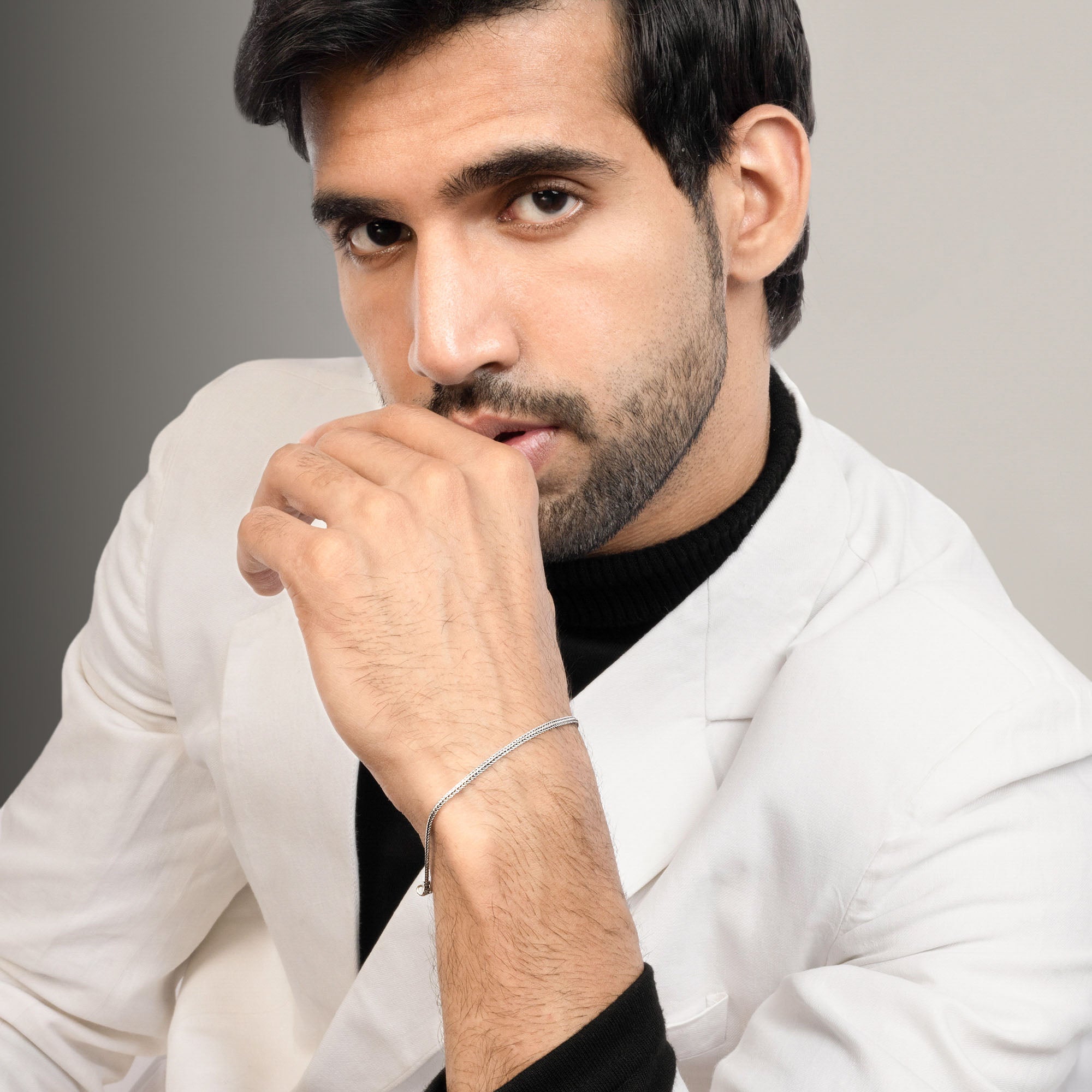 Braided Silver Chain Bracelet