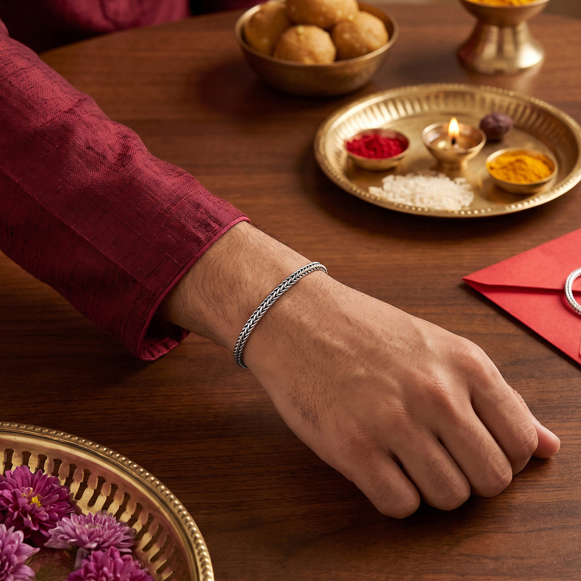 Silver Braided Forever Rakhi