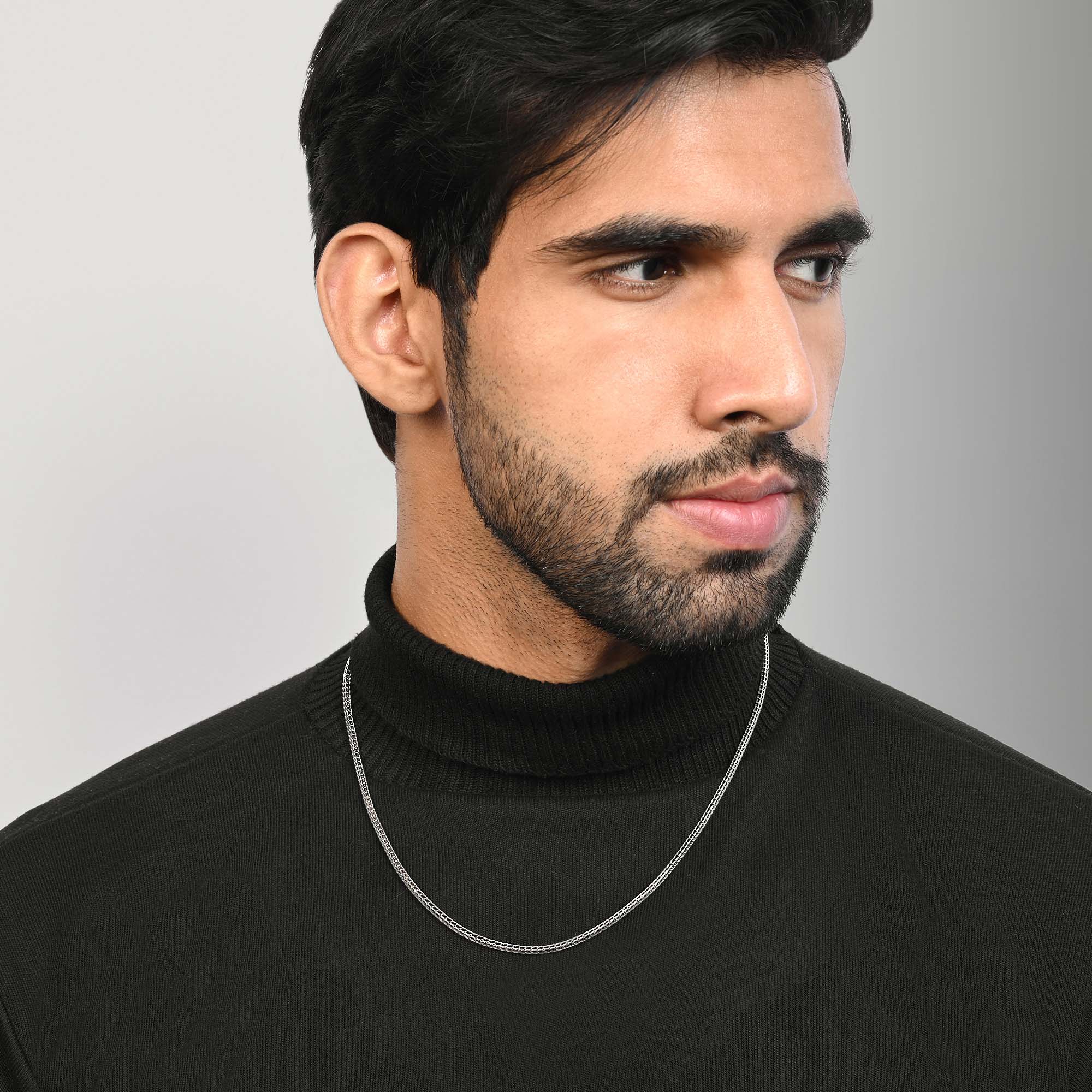 Mesh Weave Silver Chain