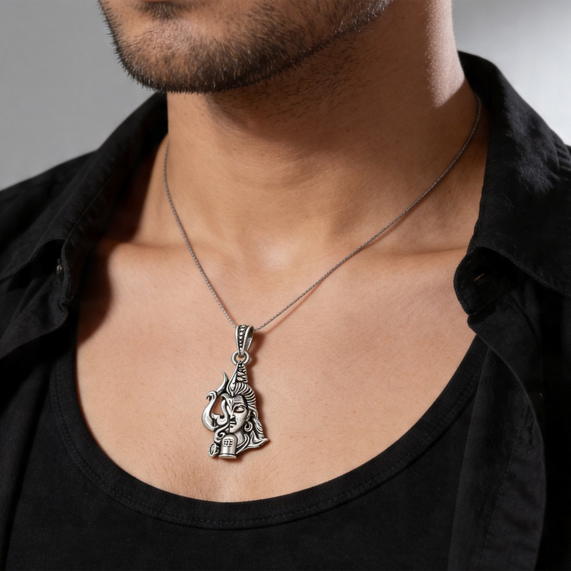 Shiva Trishul Face Pendant