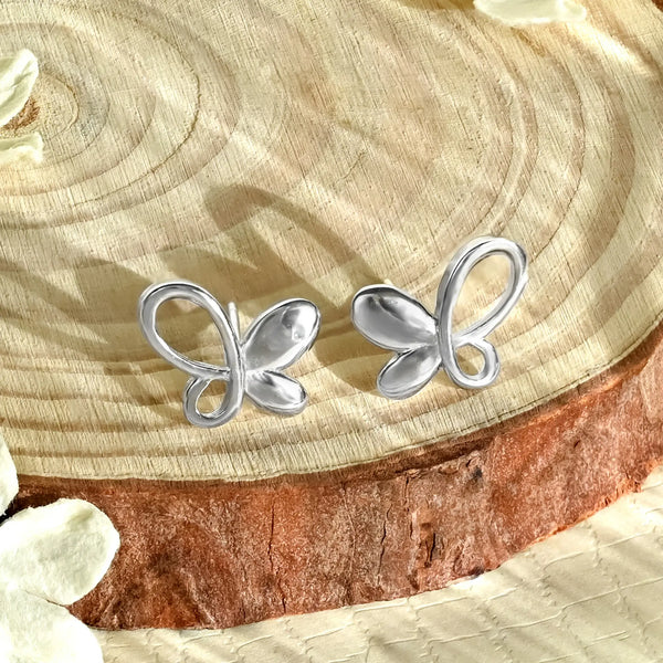 Butterfly Bliss Silver Stud Earrings