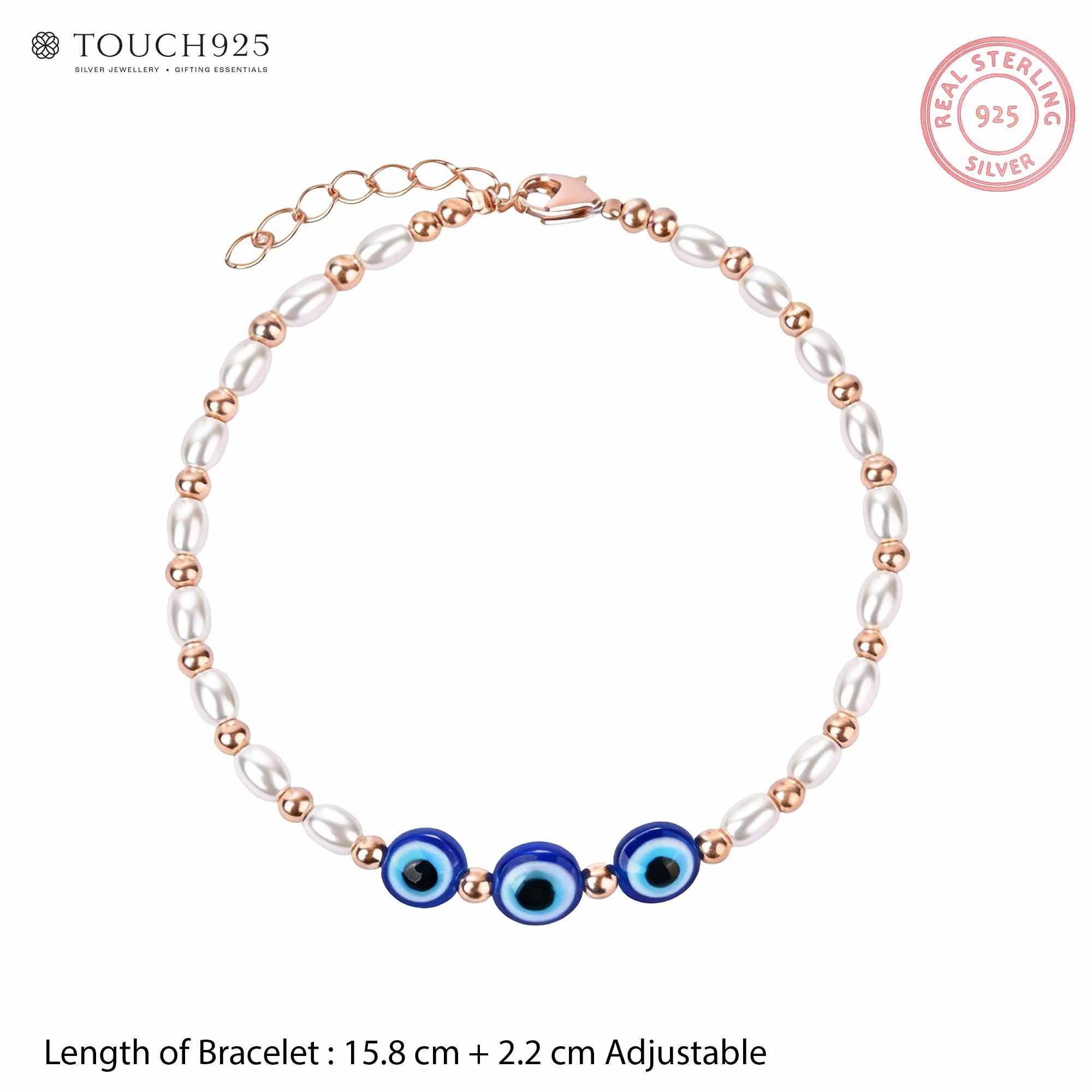 Triple Evil Eye Pearl Rakhi
