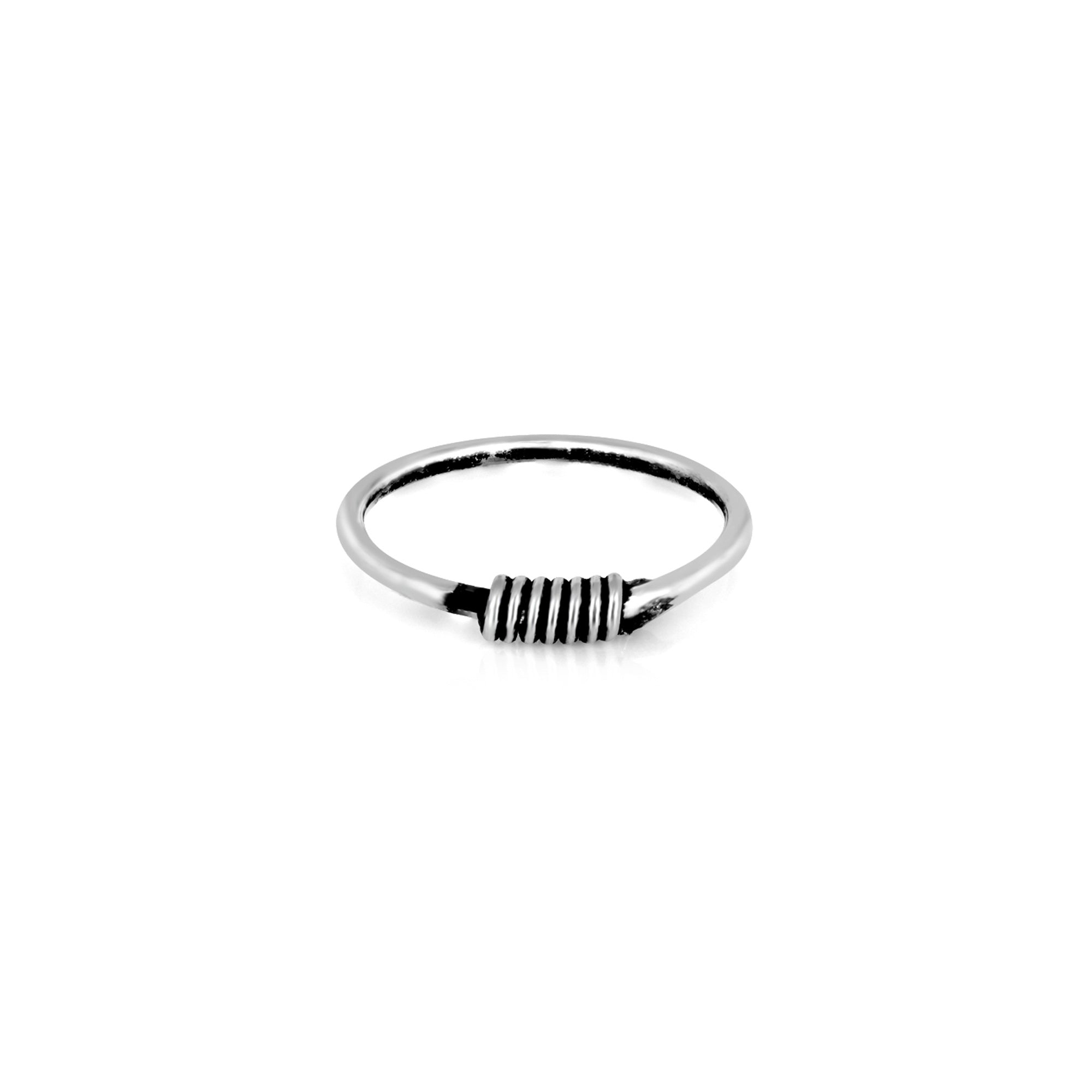 Spiral Oxidized Nose Ring