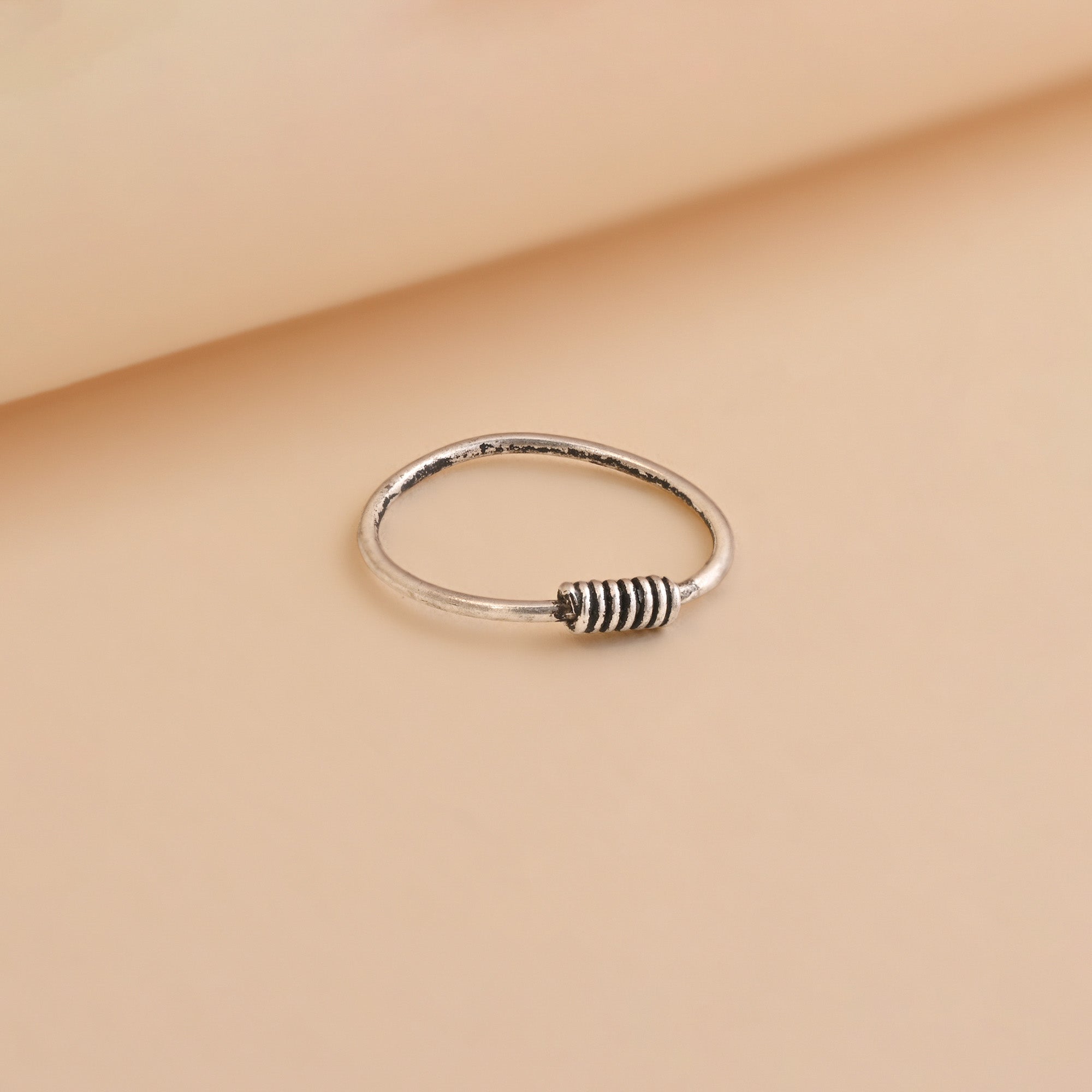 Spiral Oxidized Nose Ring