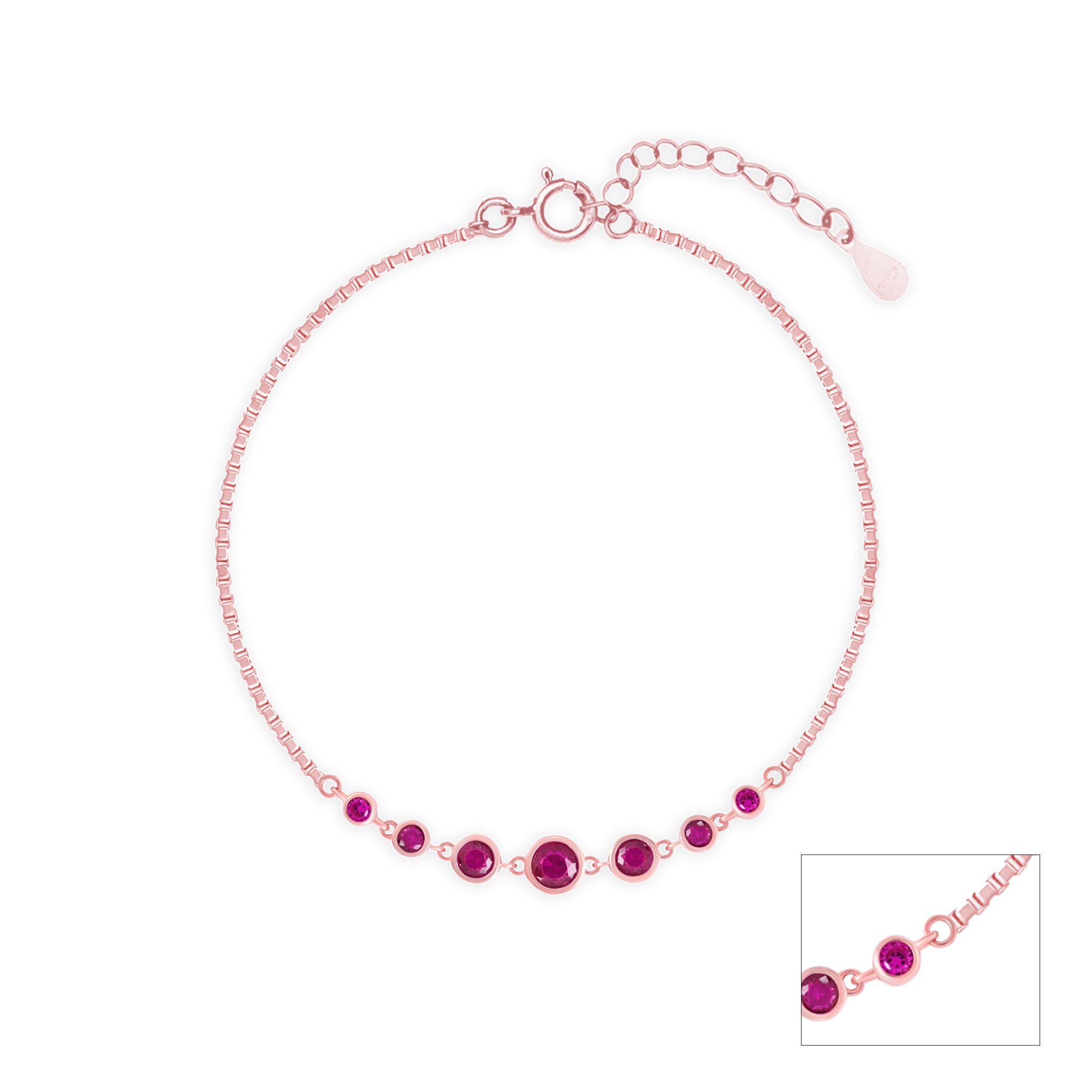Crimson Silver Anklet