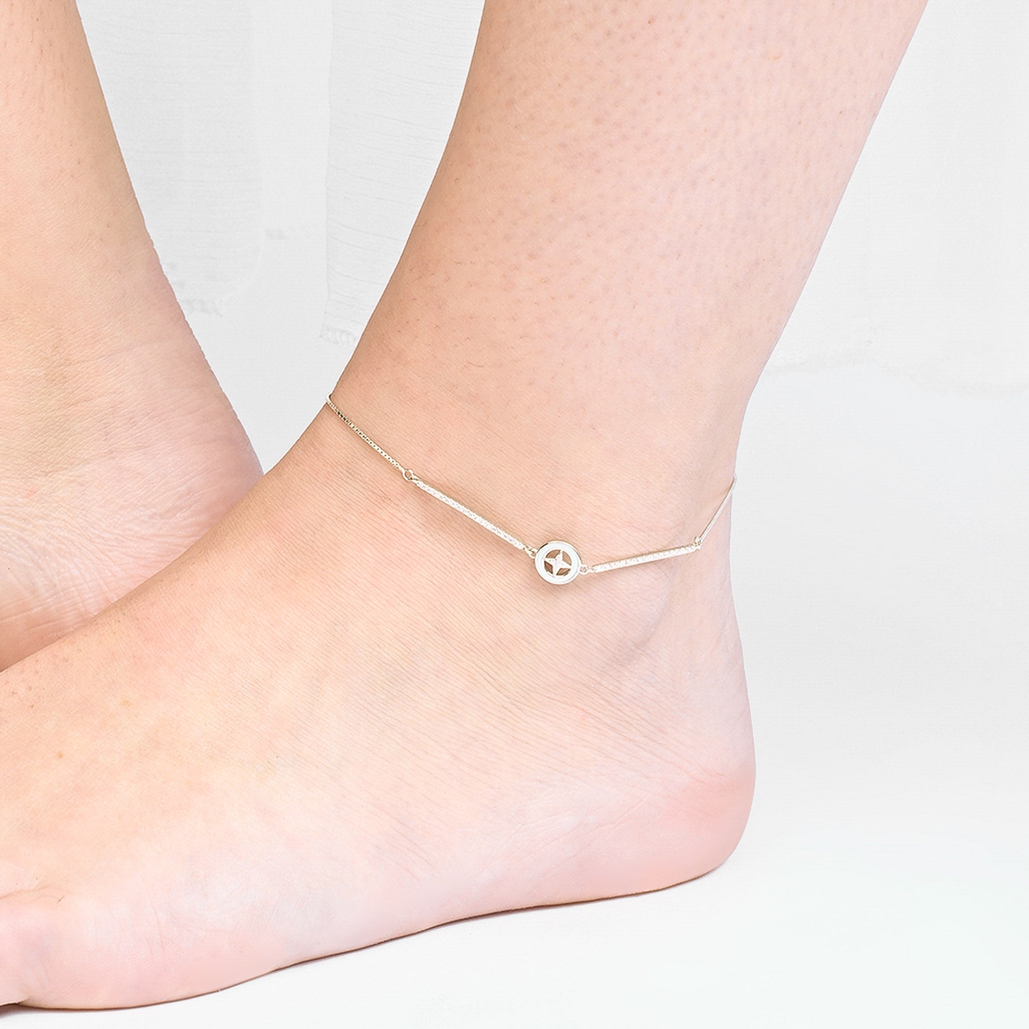 Aurora Star Silver Anklet