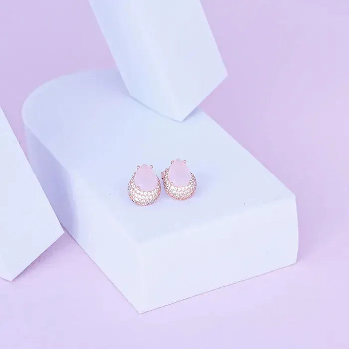 Rose Gold Blush Pink Studs - Touch925