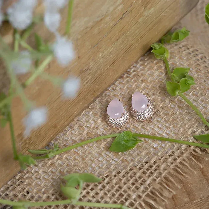 Rose Gold Blush Pink Studs - Touch925