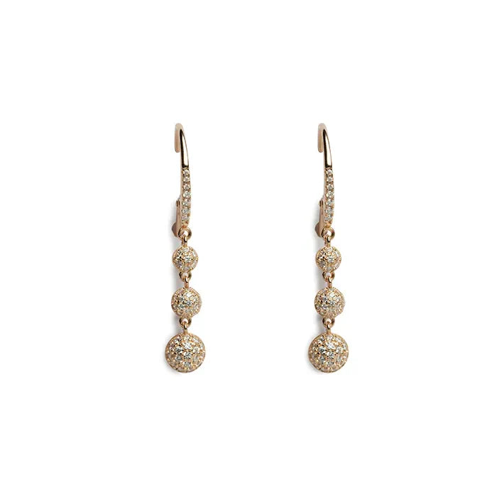 Gilded Rose Gold Elegance Danglers - Touch925