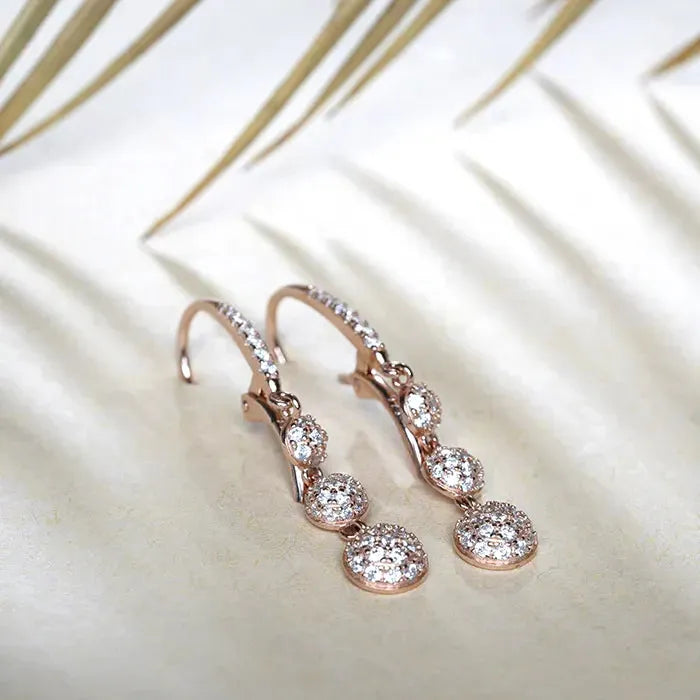 Gilded Rose Gold Elegance Danglers - Touch925