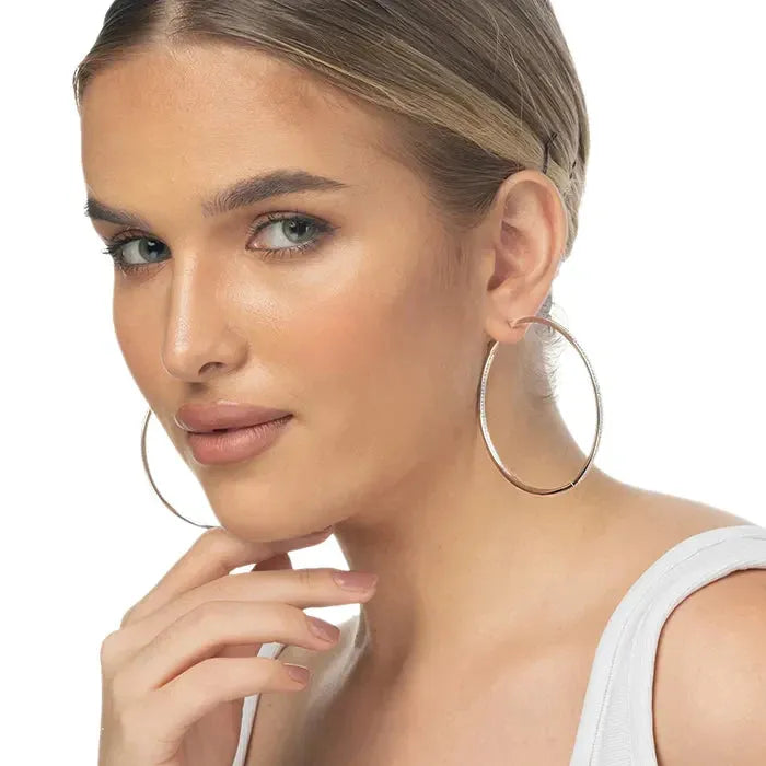 Minimalist Silver Hoops - Touch925