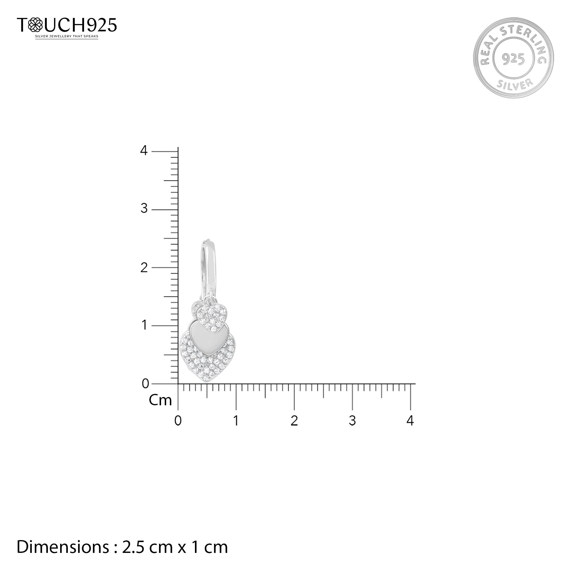 White Stone Charm Shaped Silver Bali