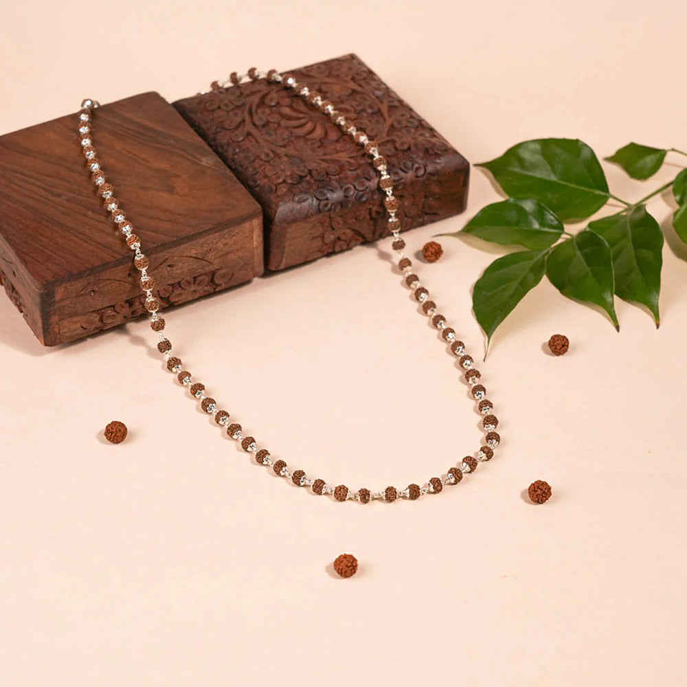 Harmony Rudraksha Silver Chain