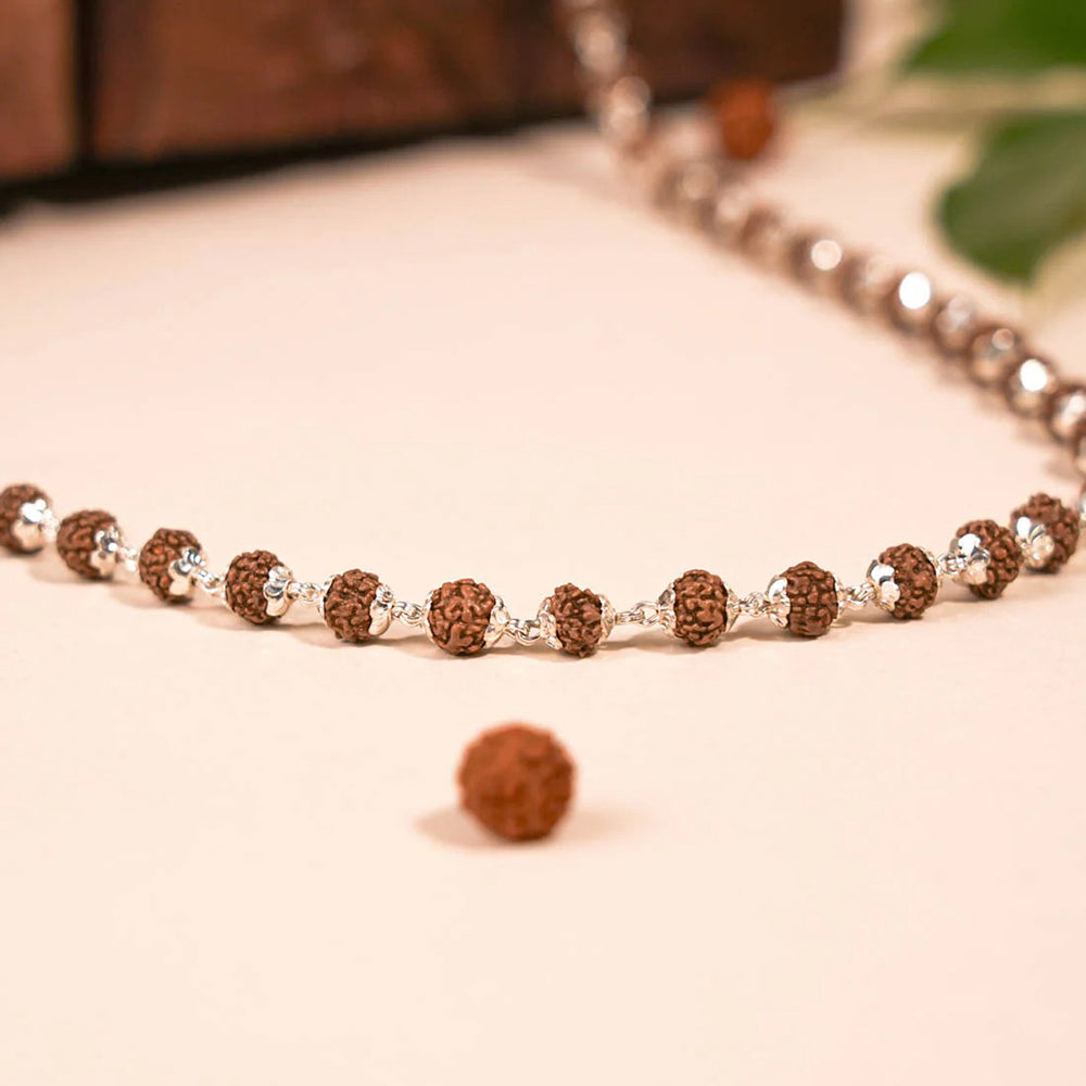 Harmony Rudraksha Silver Chain