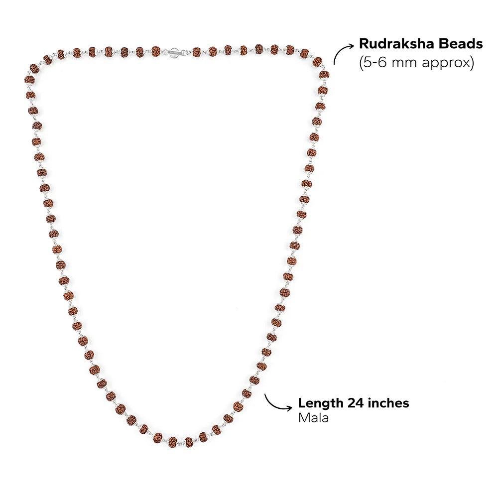 Harmony Rudraksha Silver Chain