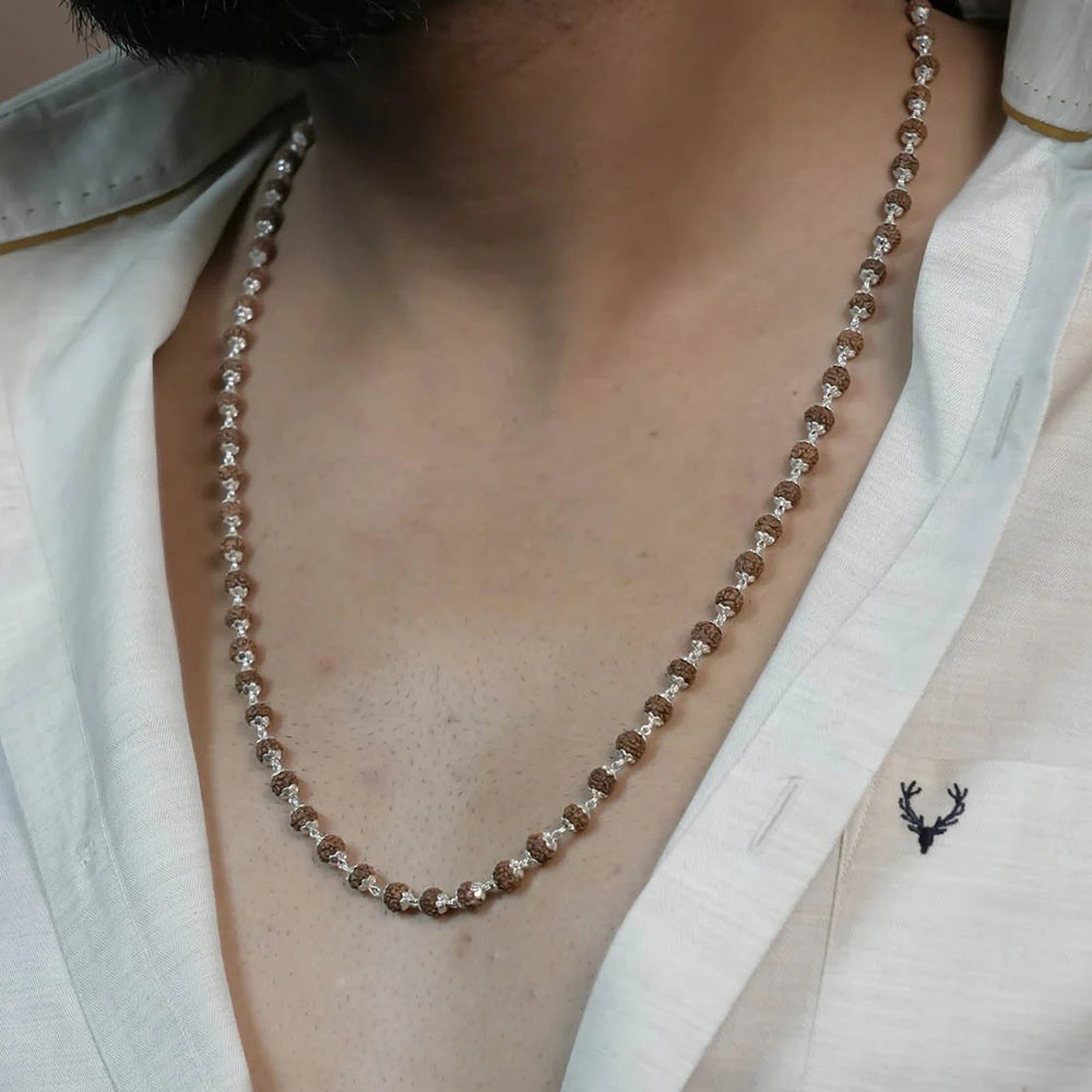 Harmony Rudraksha Silver Chain