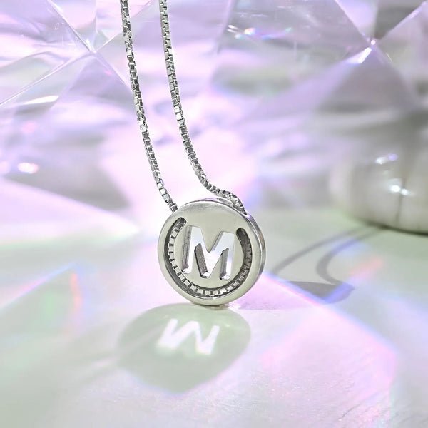 Circular Initial 'M' Necklace