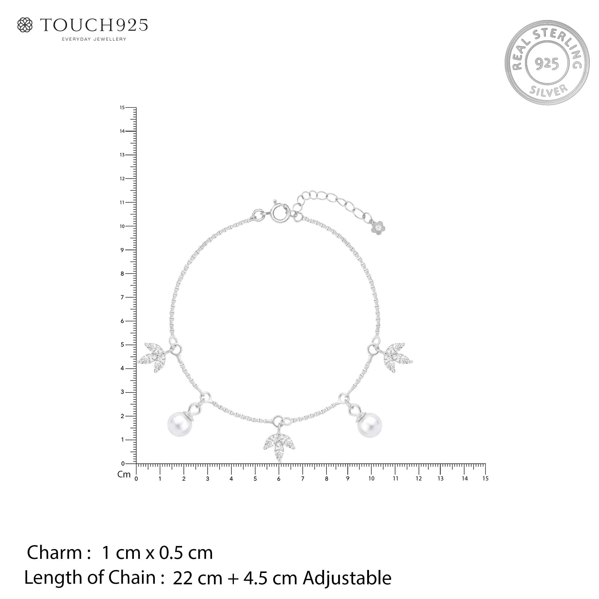 Pearl Bloom Silver Anklet