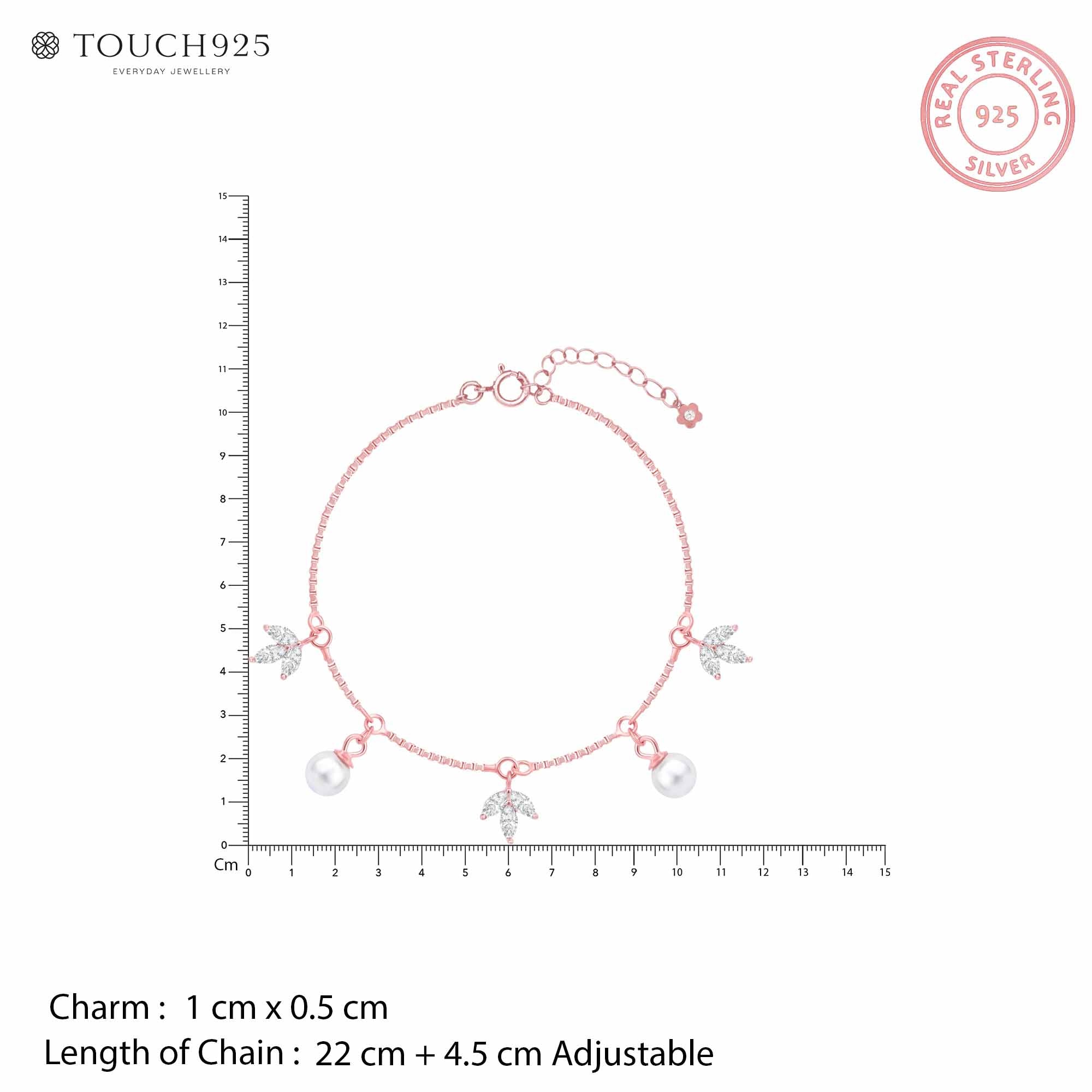 Pearl Bloom Silver Anklet