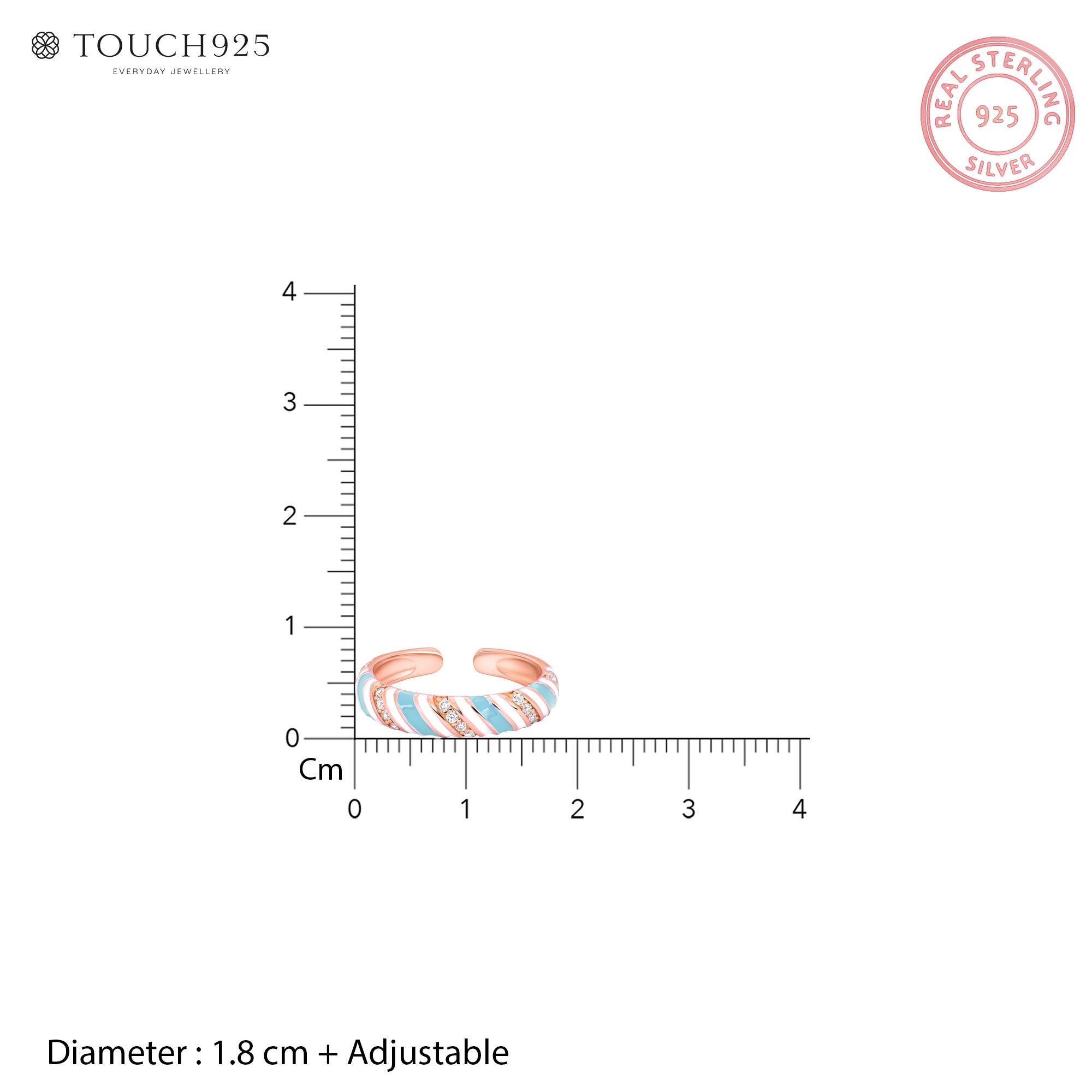 Candy Swirl Silver Toe Ring