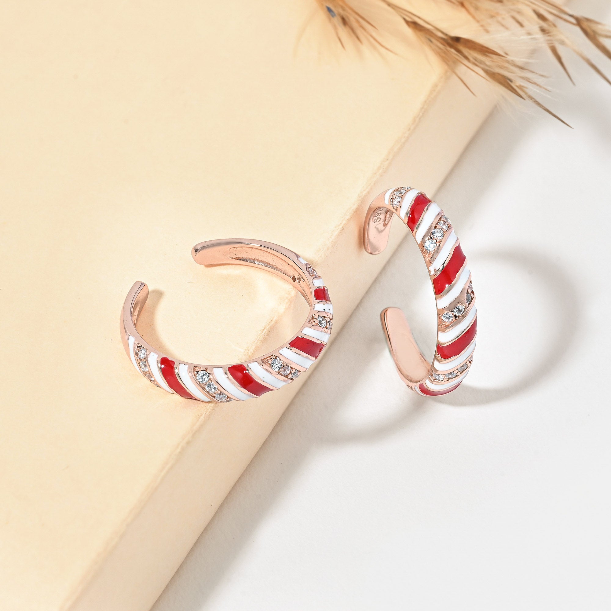 Candy Swirl Silver Toe Ring