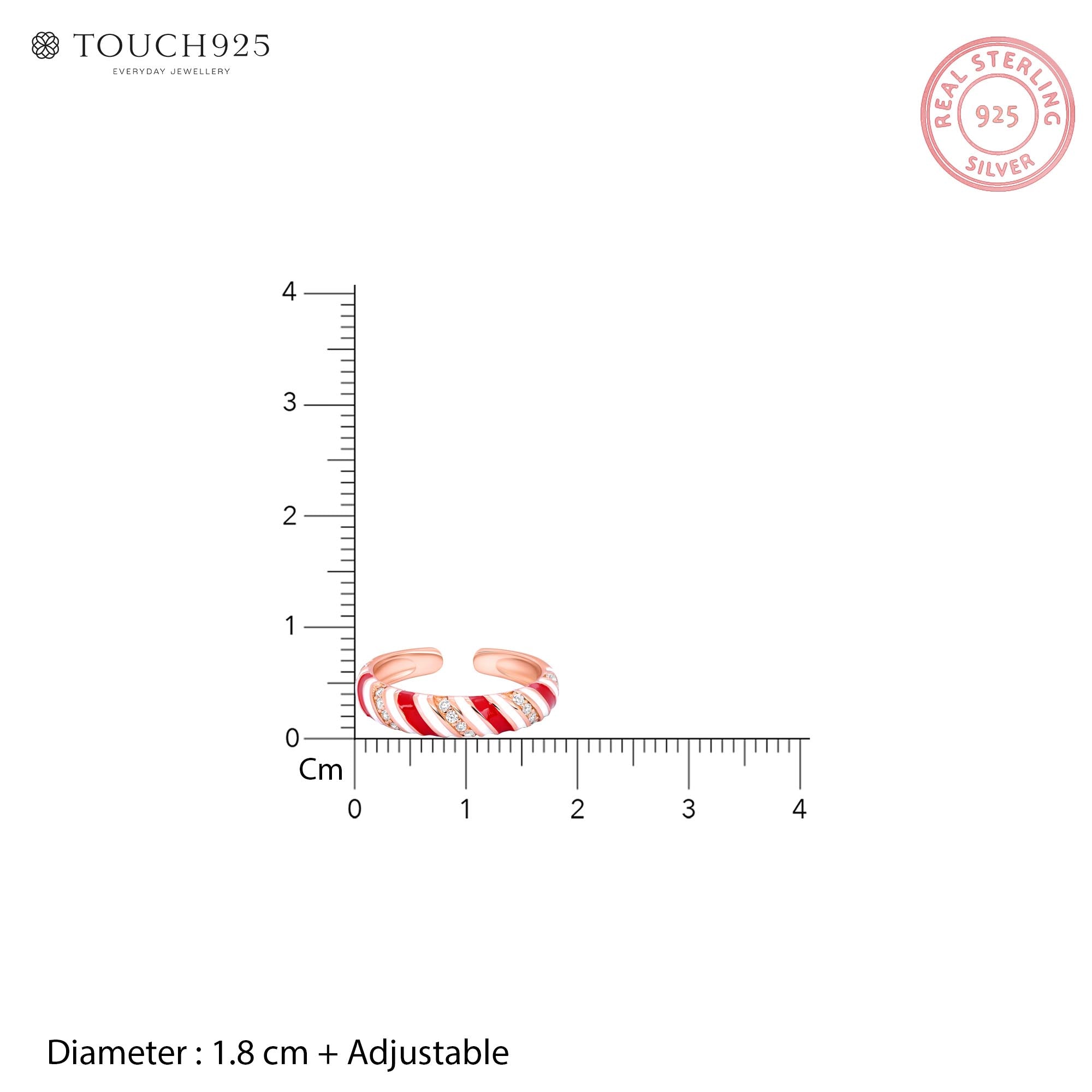 Candy Swirl Silver Toe Ring