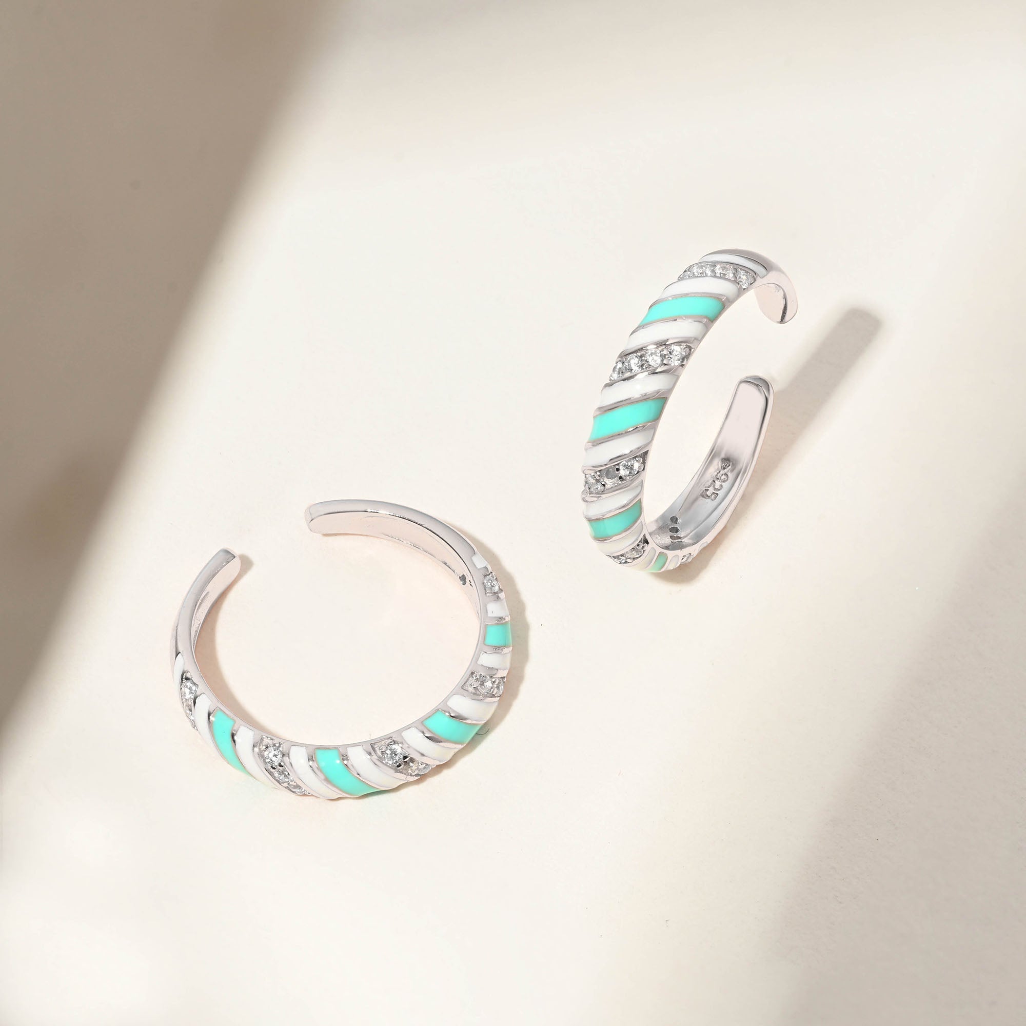 Candy Swirl Silver Toe Ring