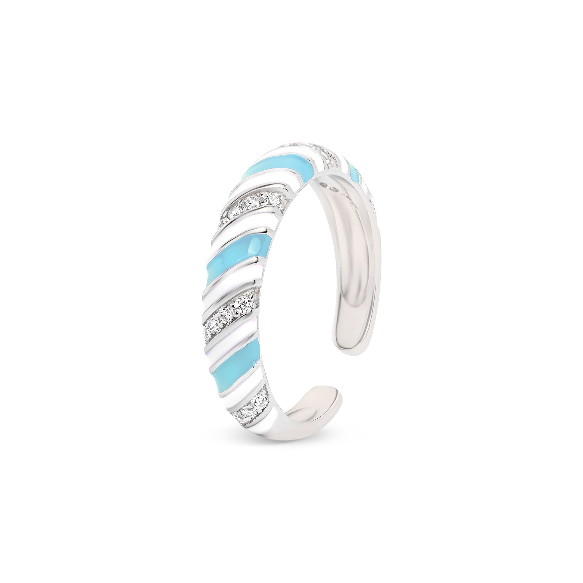 Candy Swirl Silver Toe Ring