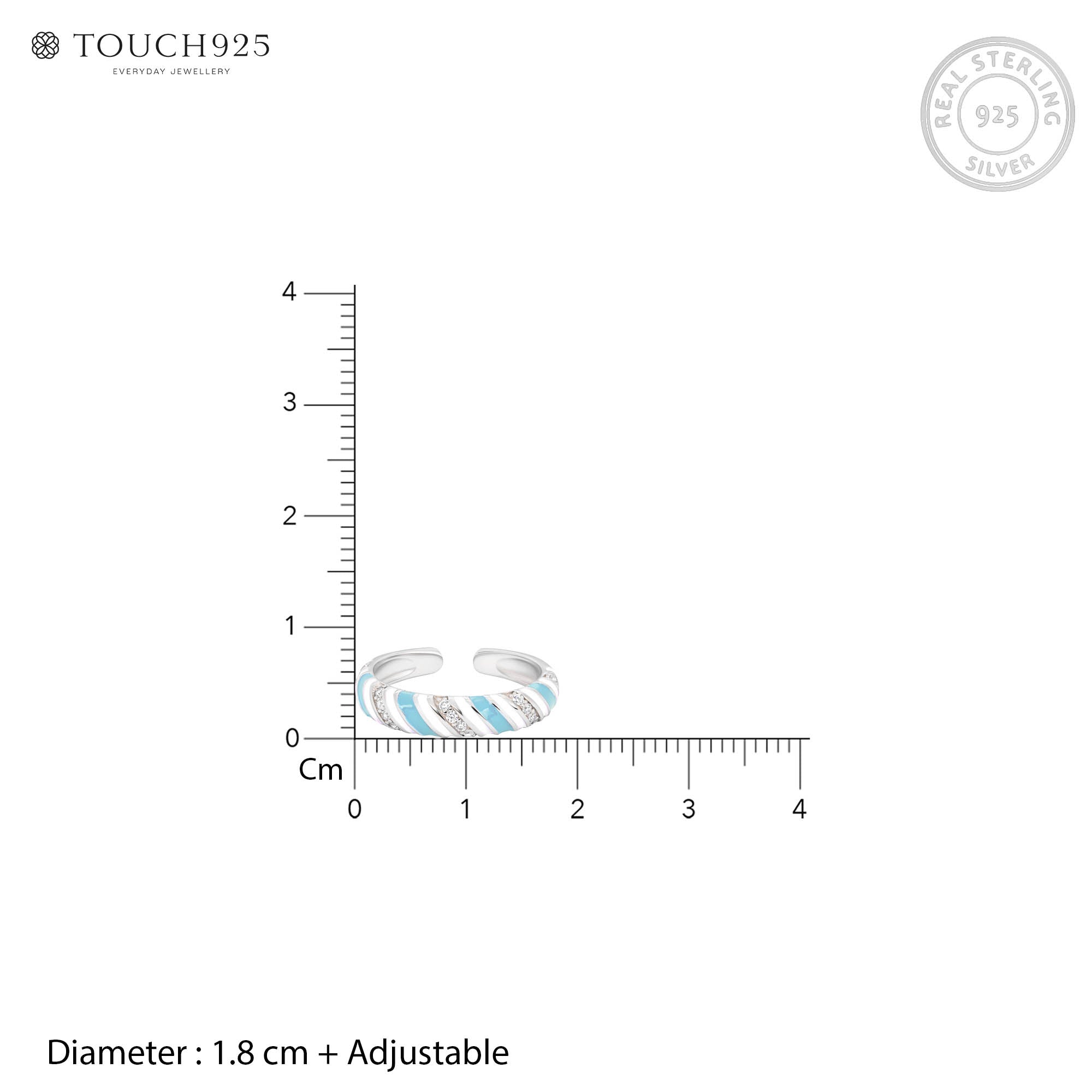 Candy Swirl Silver Toe Ring