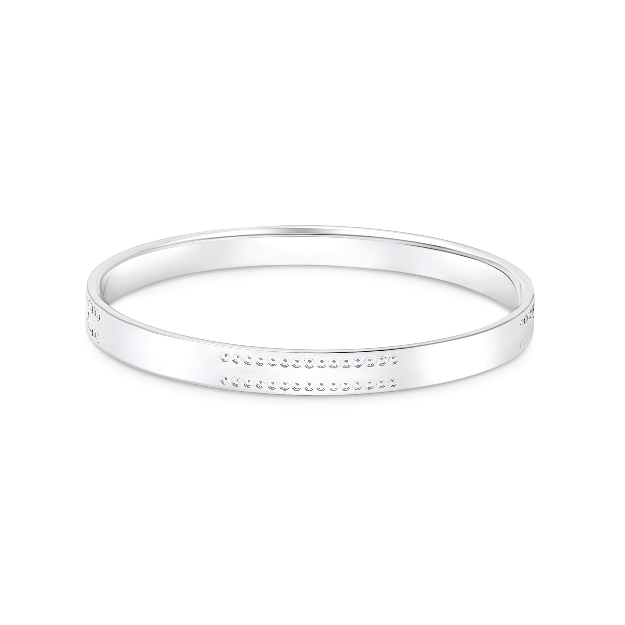 Silver Dual-Row Dot Kada