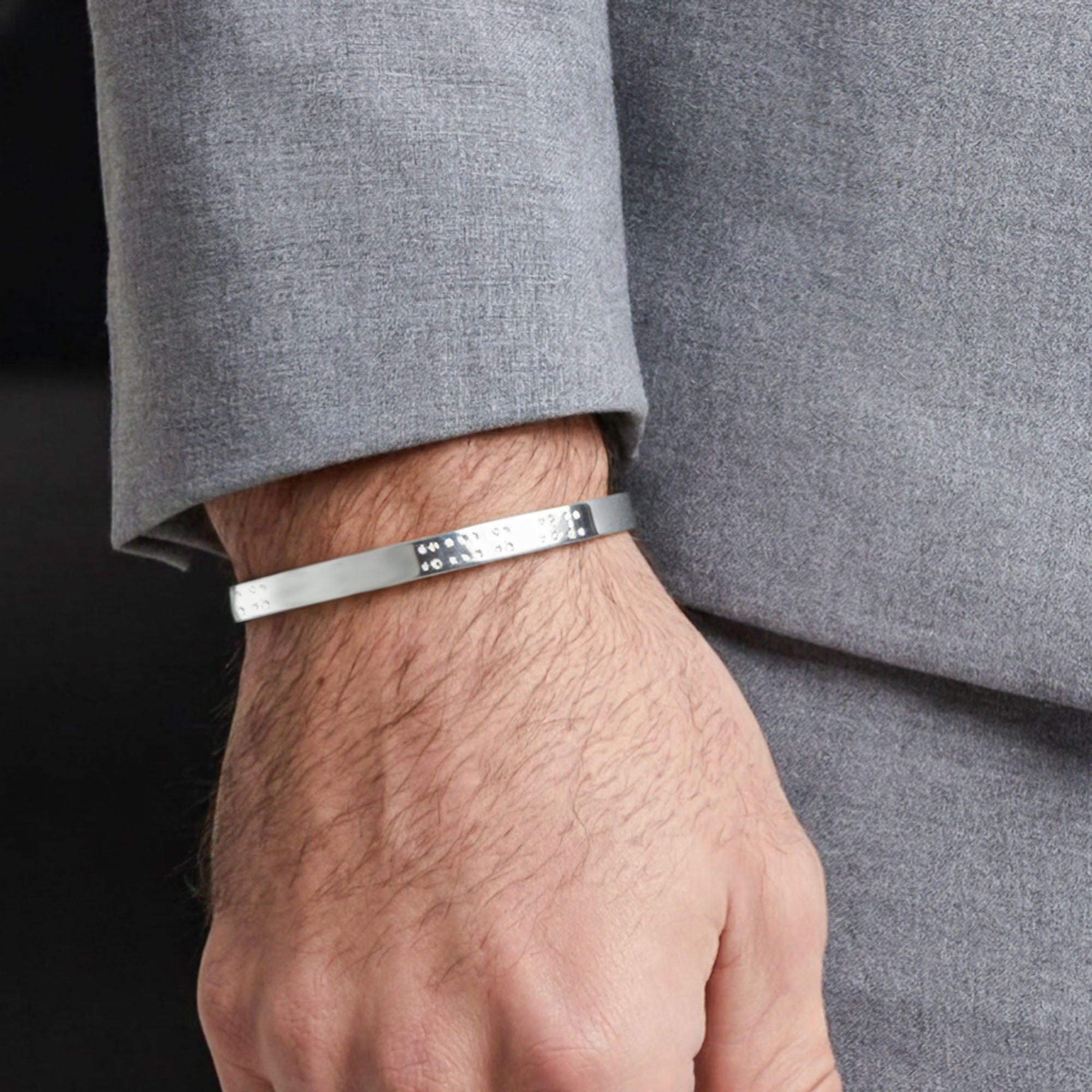 Silver Dual-Row Dot Kada