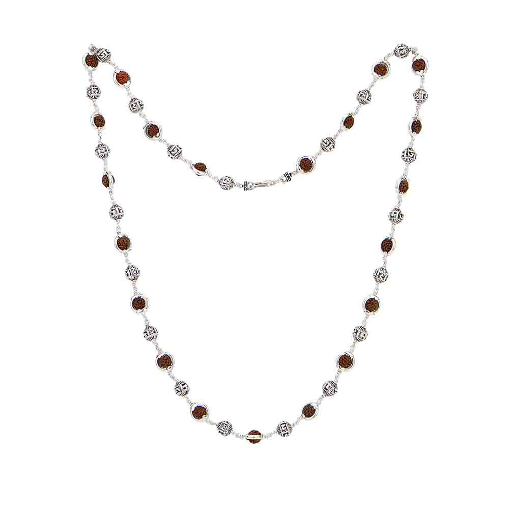 Sacred Rudraksha Silver Chain