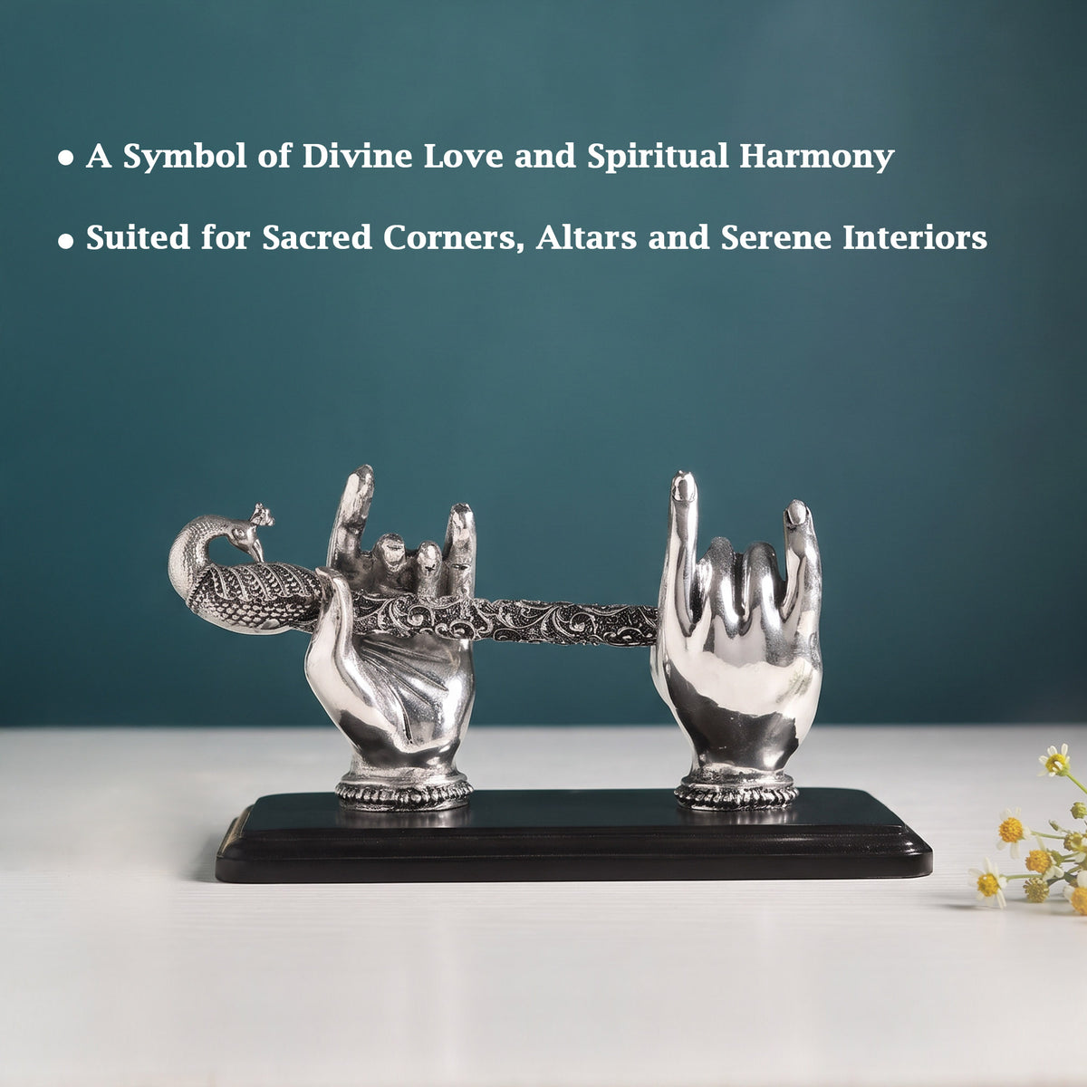 999 Silver Plated Krishna Bansuri Figurine