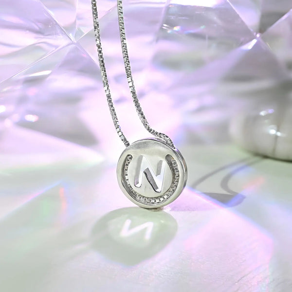 Circular Initial 'N' Necklace