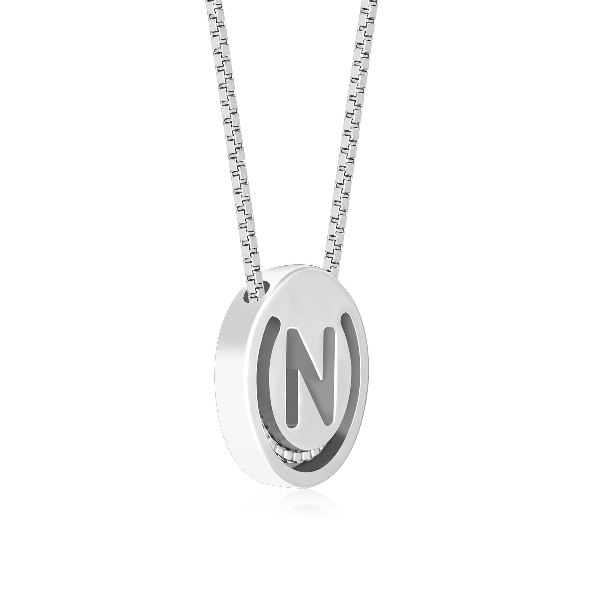 Circular Initial 'N' Necklace