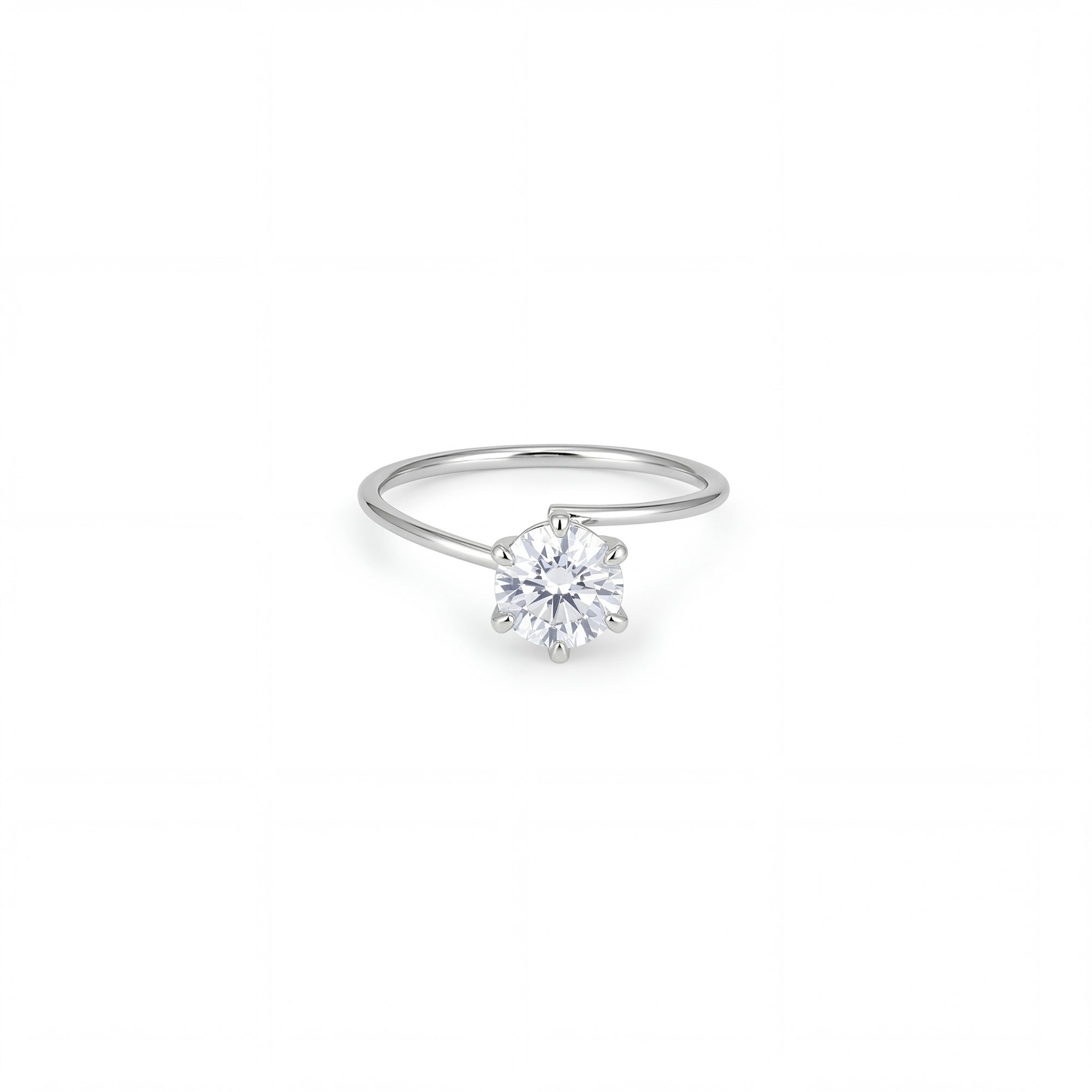 Classic Solitaire Zircon Helix Hoop