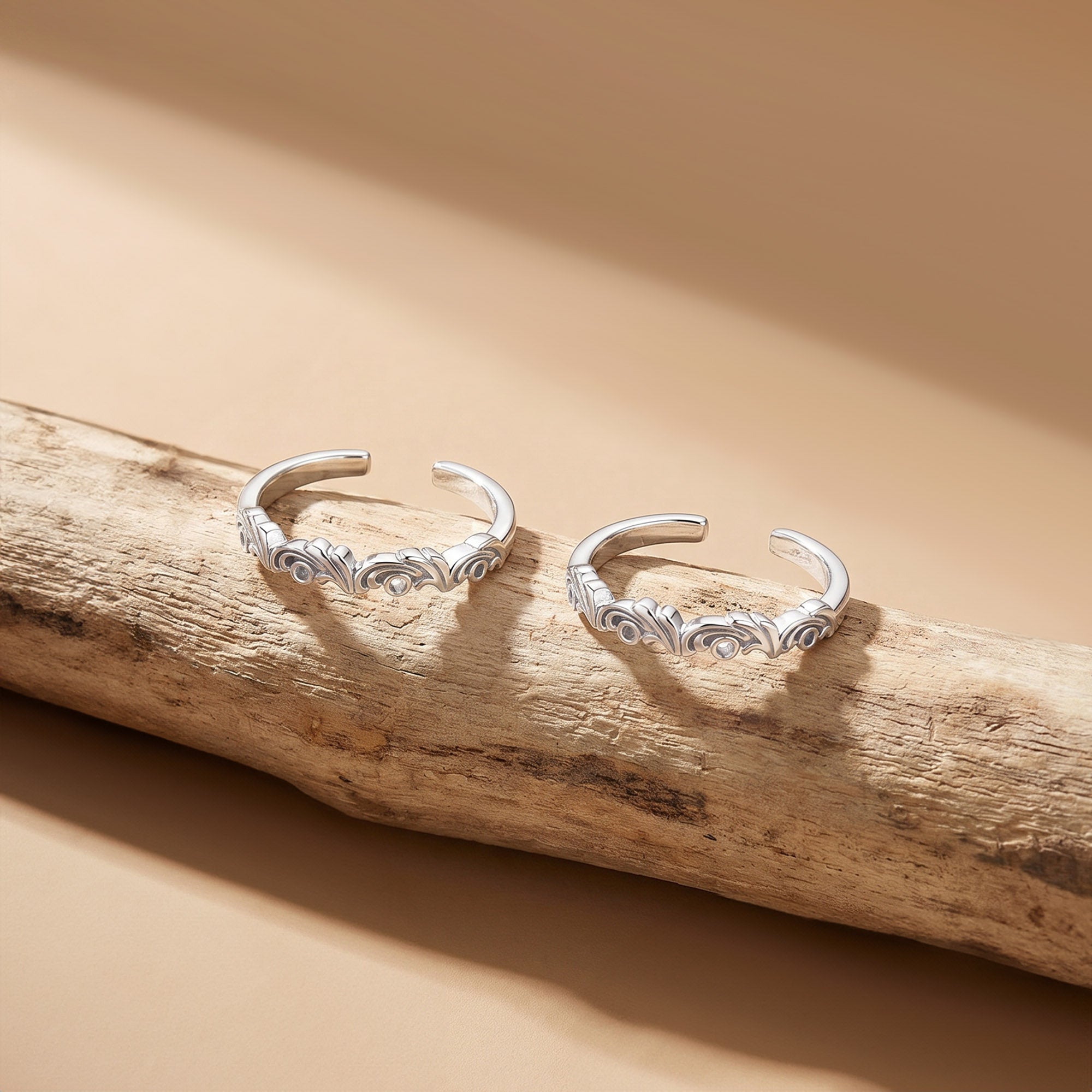Whirls Silver Toe Ring
