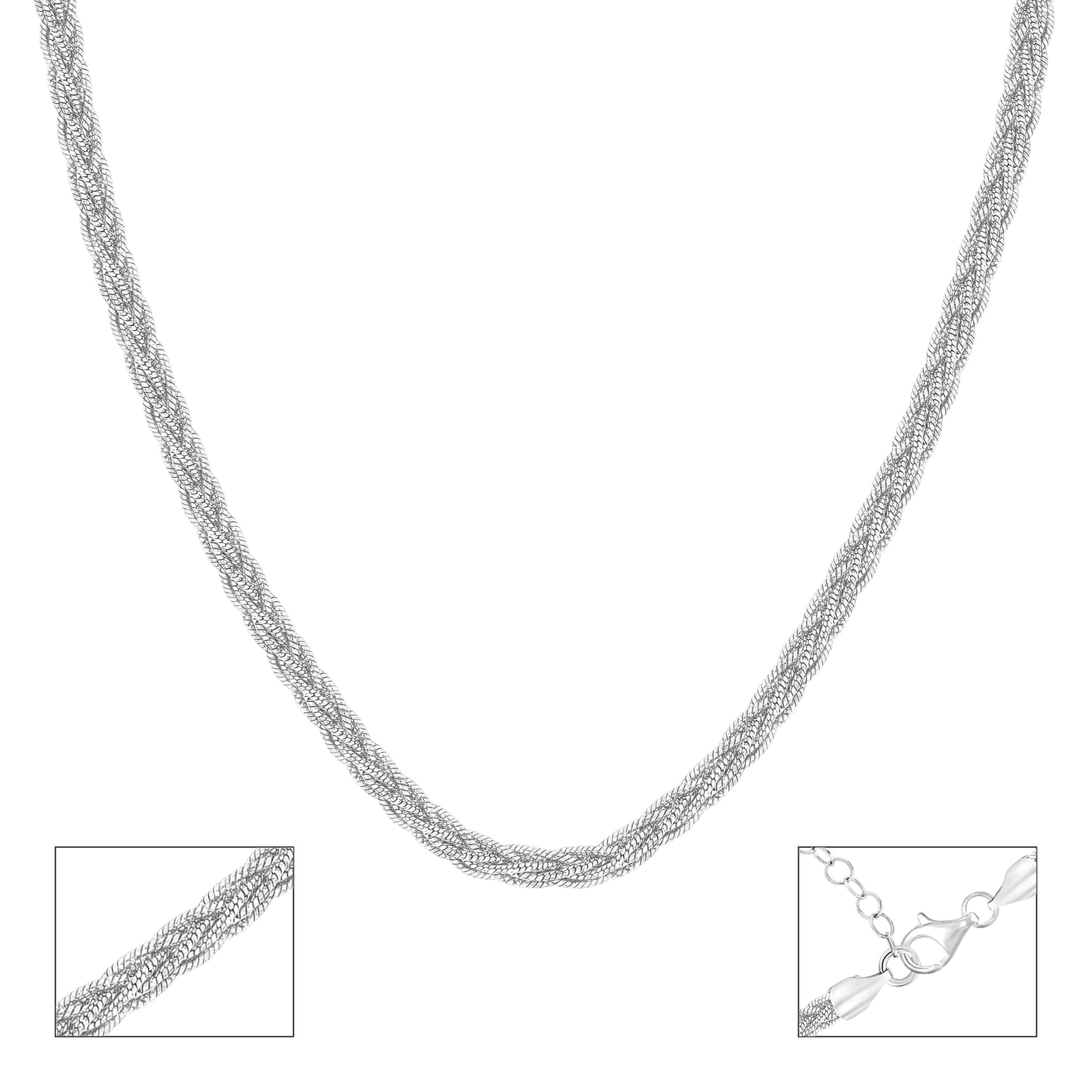 Braided Helix Silver Chain