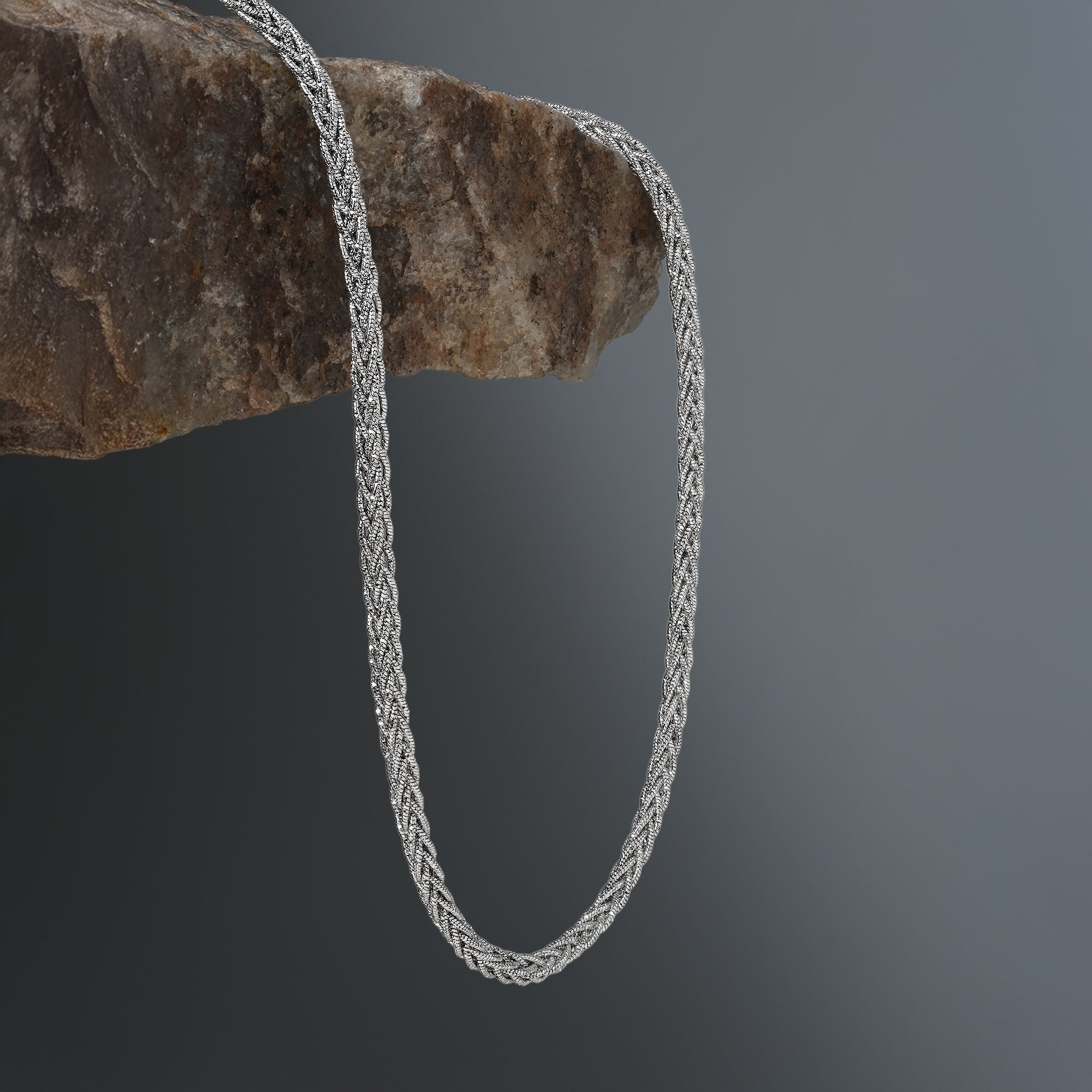 14K SILVER STERLING 925 まとめ Braided Helix Silver Chain - Touch925 Silver Jewellery