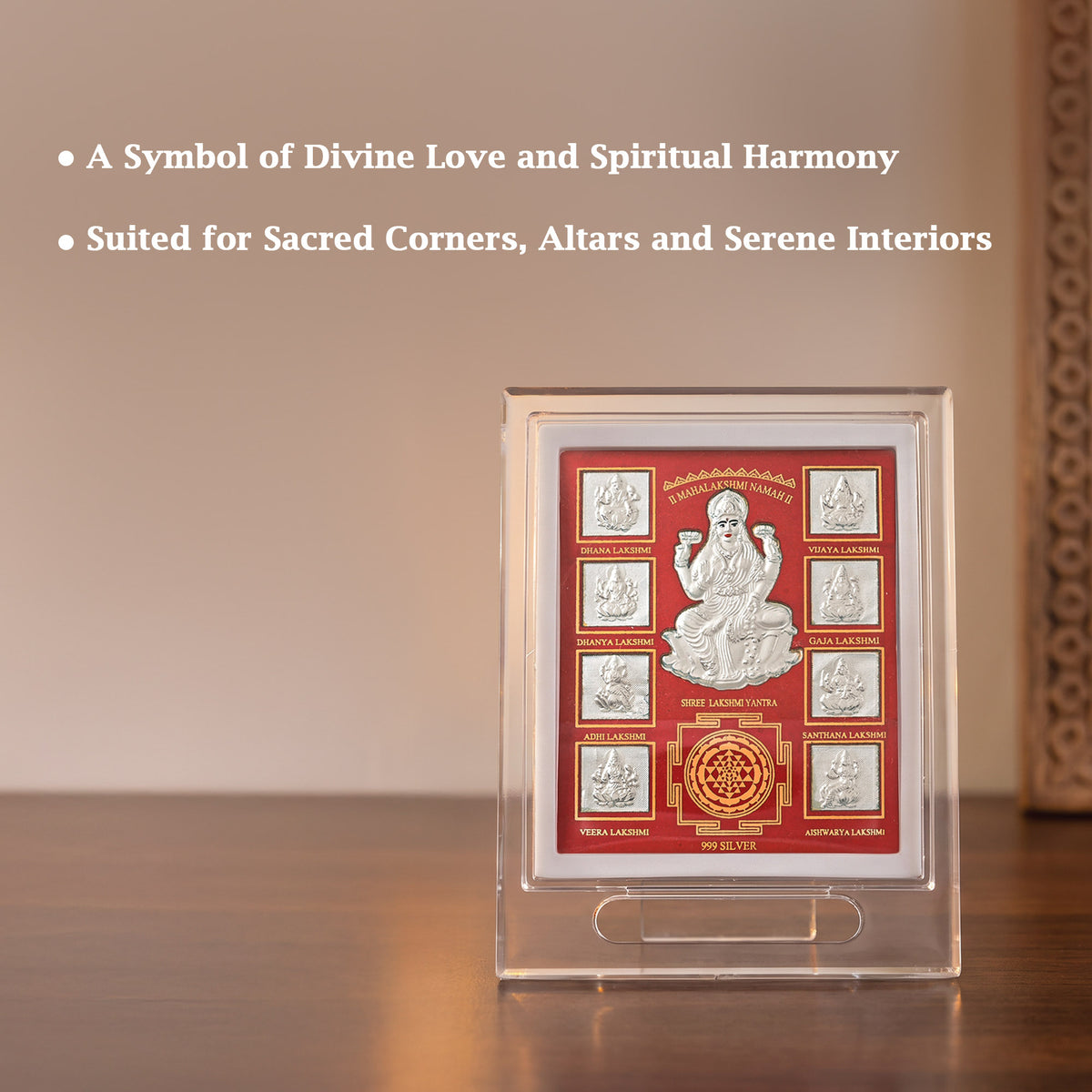 999 Silver Ashta Lakshmi Yantra Frame