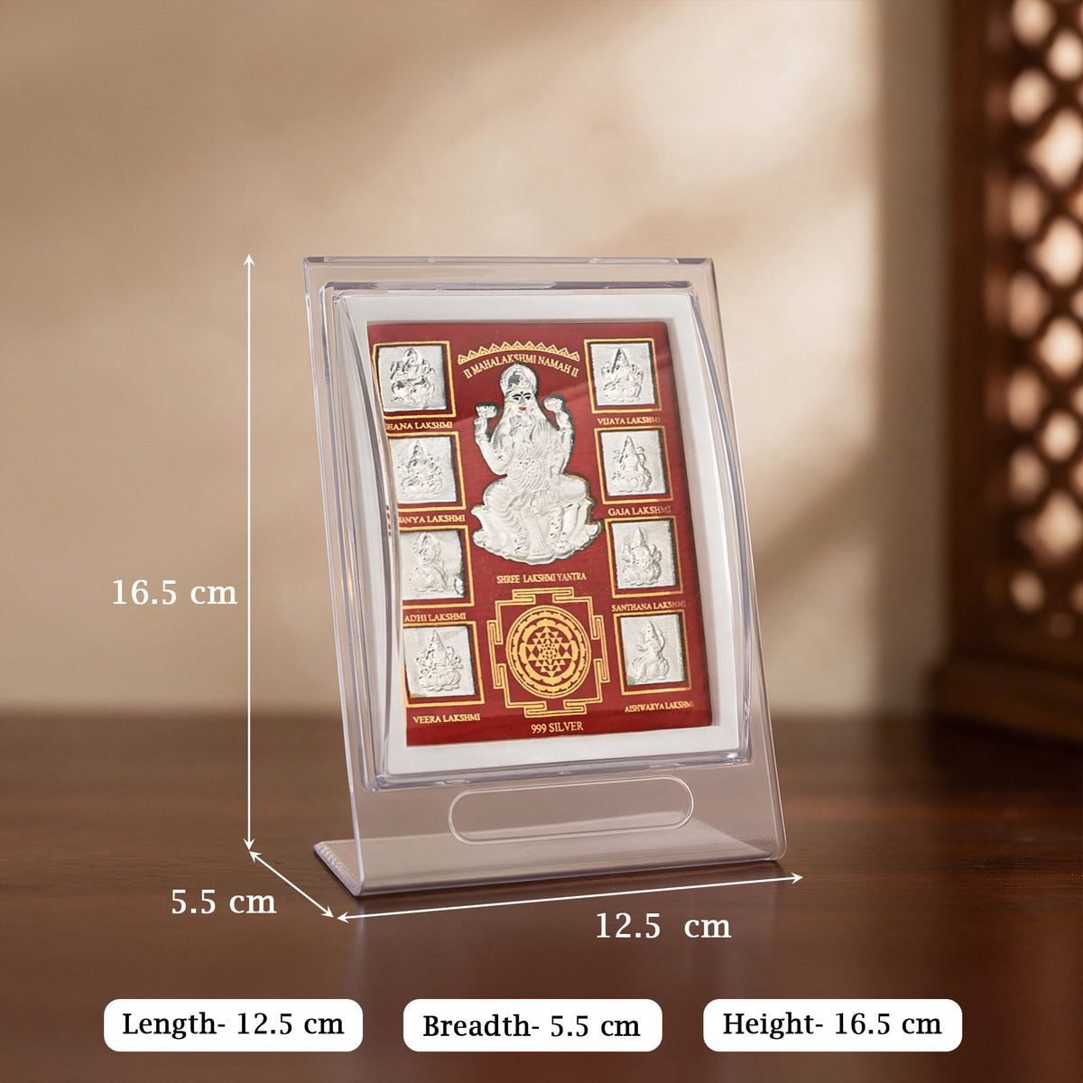 999 Silver Ashta Lakshmi Yantra Frame