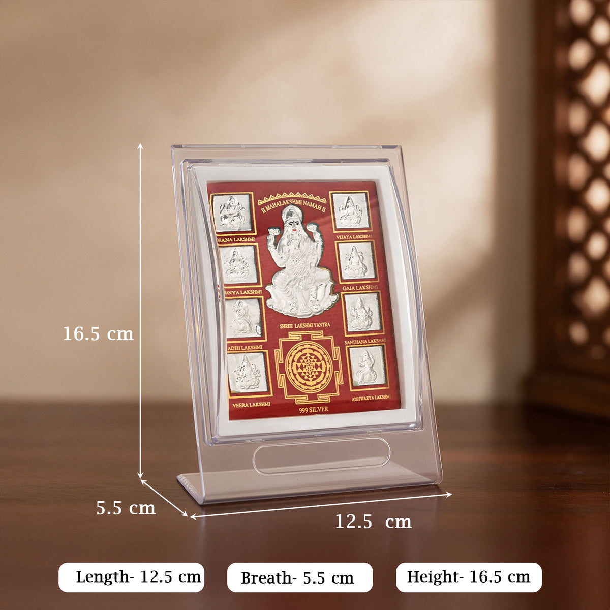 999 Silver Ashta Lakshmi Yantra Frame