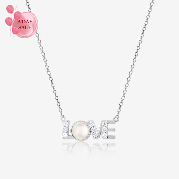 Minimalist Love CZ Studded Chain Pendant - Touch925