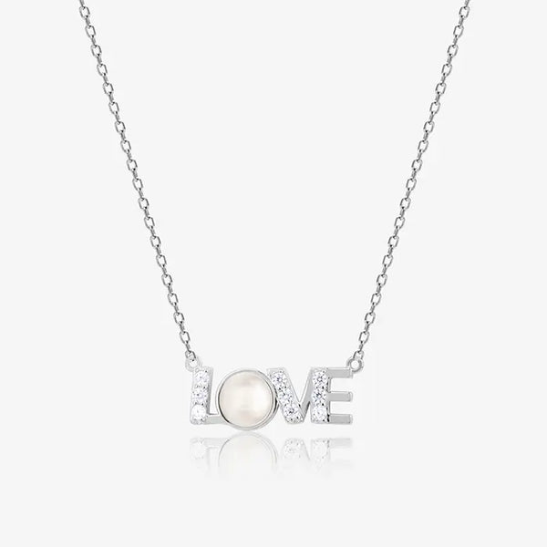 Minimalist Love CZ Studded Chain Pendant