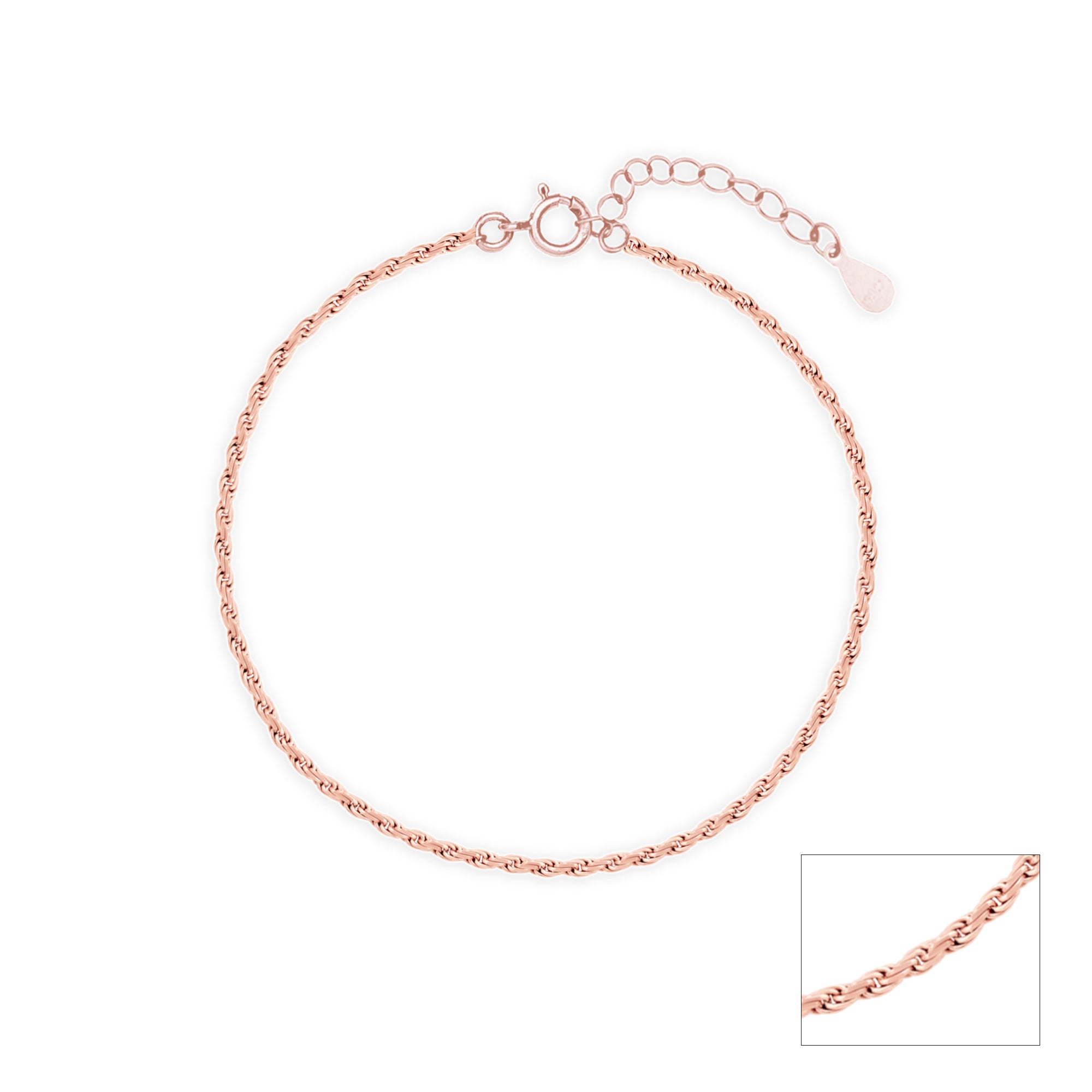 Twist Weave Silver Anklet