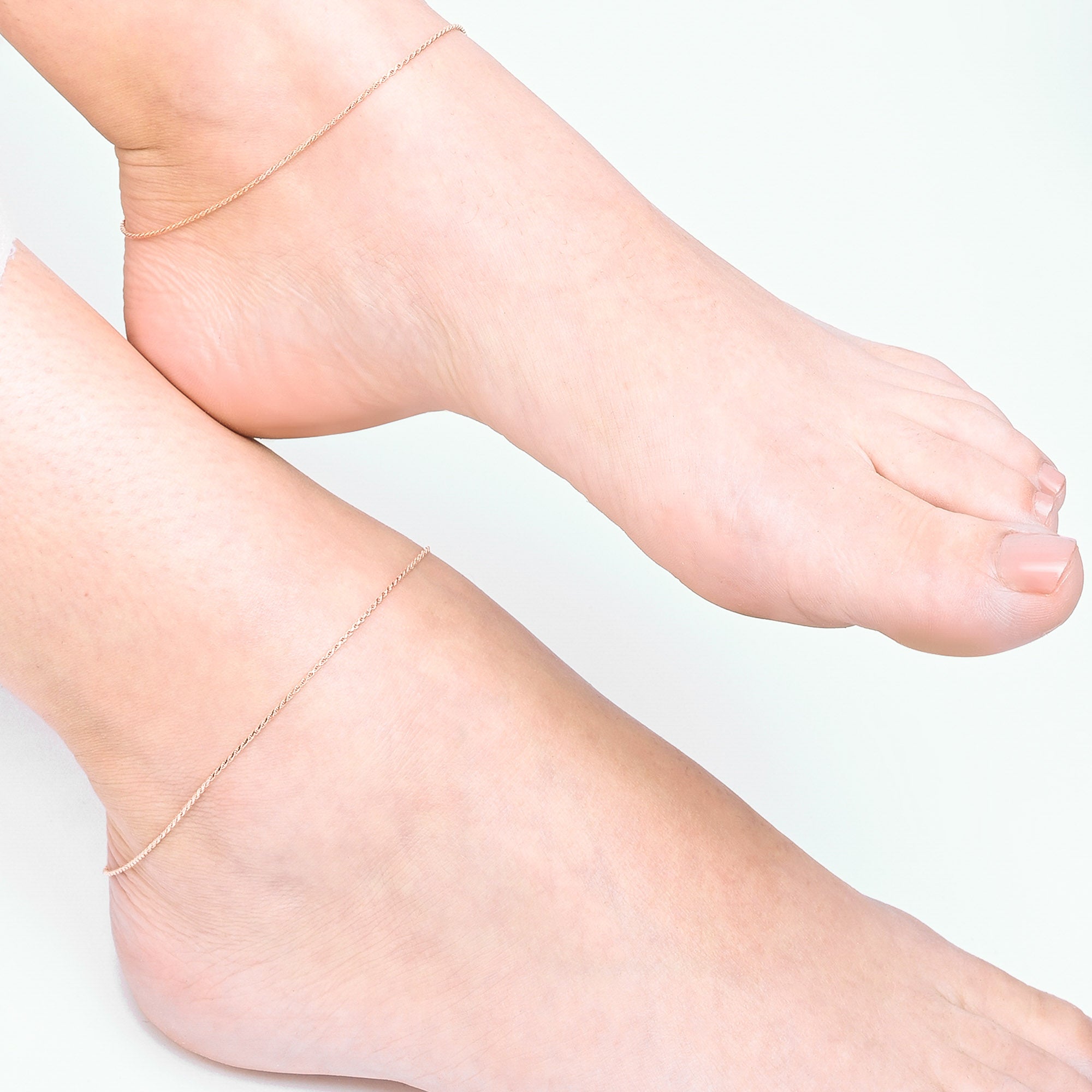 Twist Weave Silver Anklet